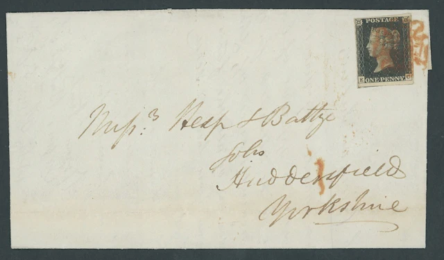 Great Britain 1840 One Penny Black Plate 10 EC, small to huge margins