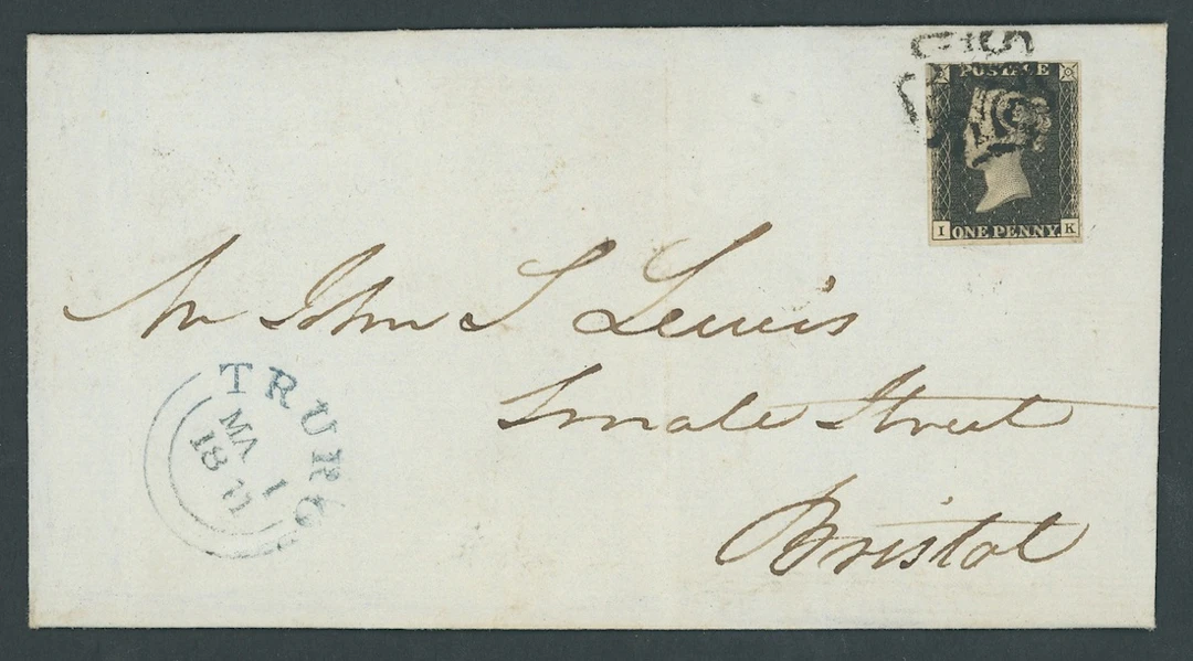 Great Britain 1840 One Penny Black Plate 9 IK, small to good margins
