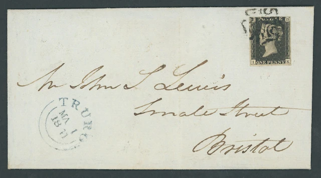Great Britain 1840 One Penny Black Plate 9 IK, small to good margins