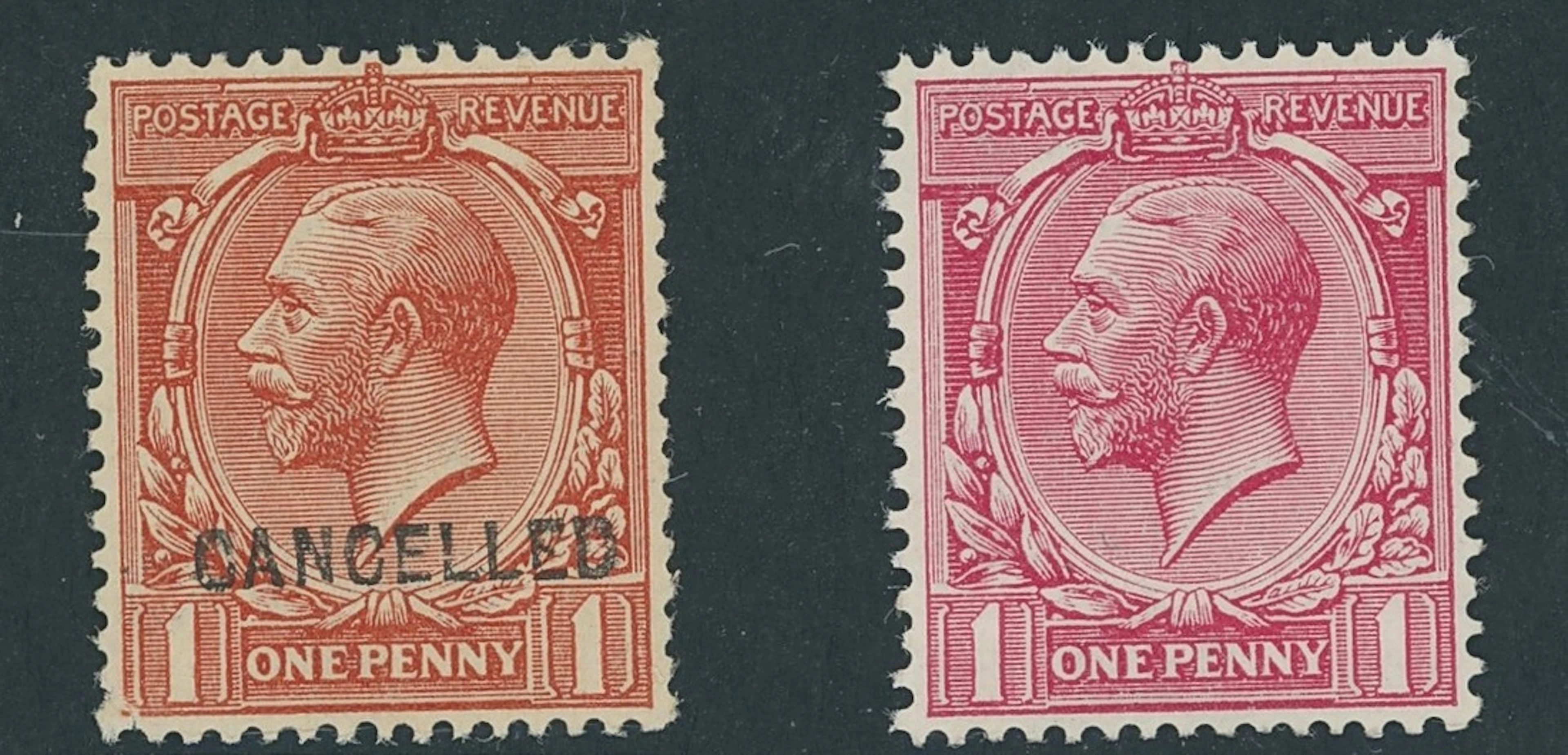 Great Britain King George V 1912-24, Watermark Simple Cypher 1d. colour