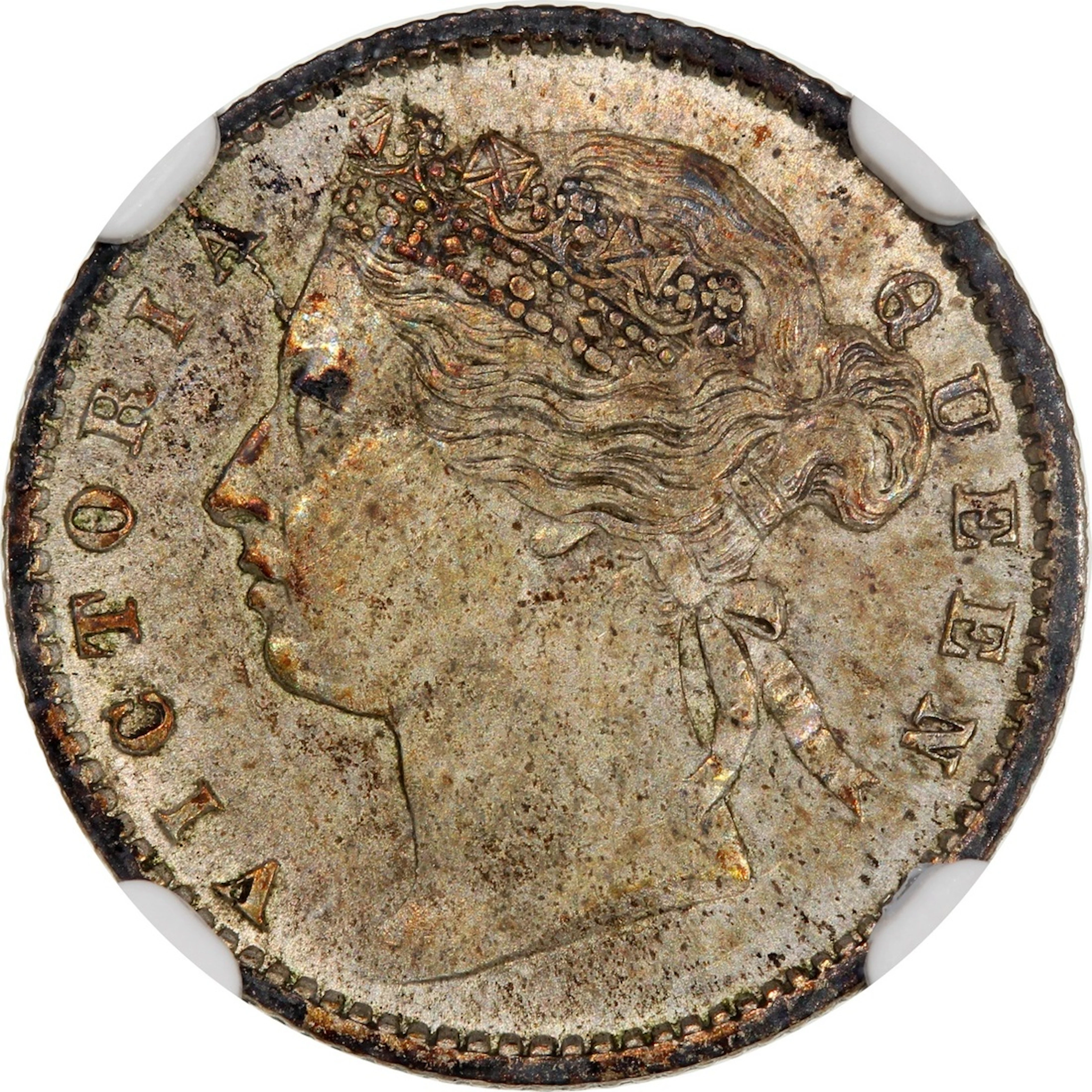 Straits Settlements, Victoria [NGC AU55] 10 cents, 1871