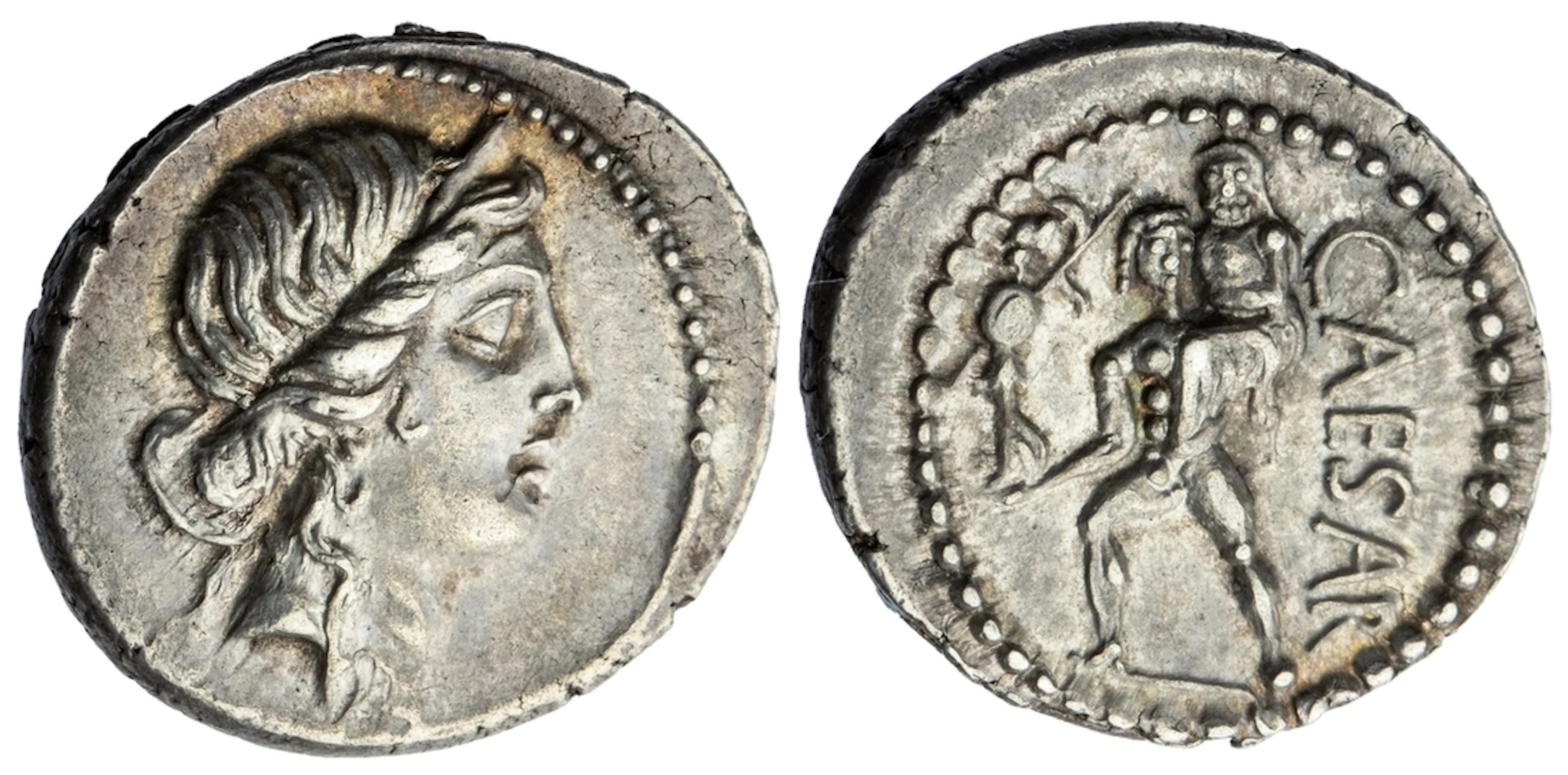 Roman Republic, Julius Caesar, as Dictator (c. 49-44 BC), AR Denarius