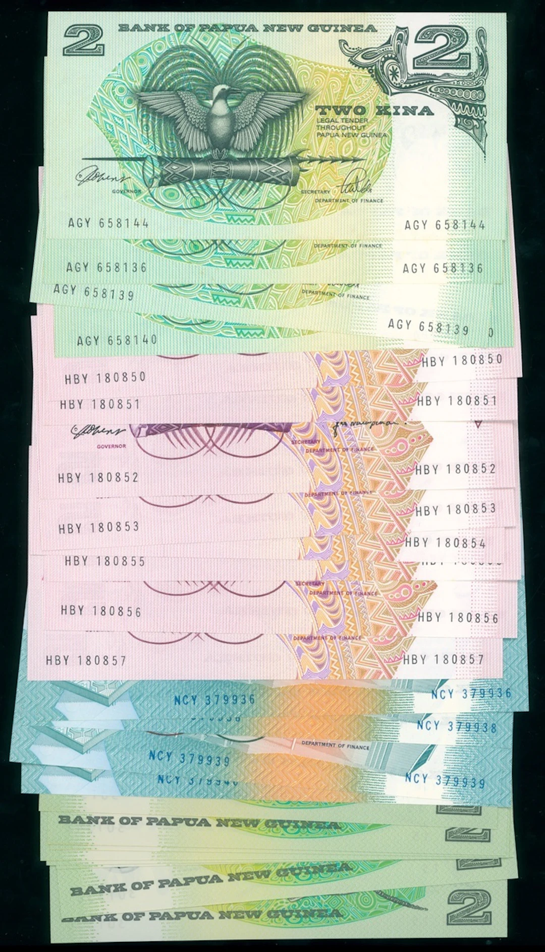 Bank of Papua New Guinea, a group of 24x, including, (Pick 5, 6, 9, 12)
