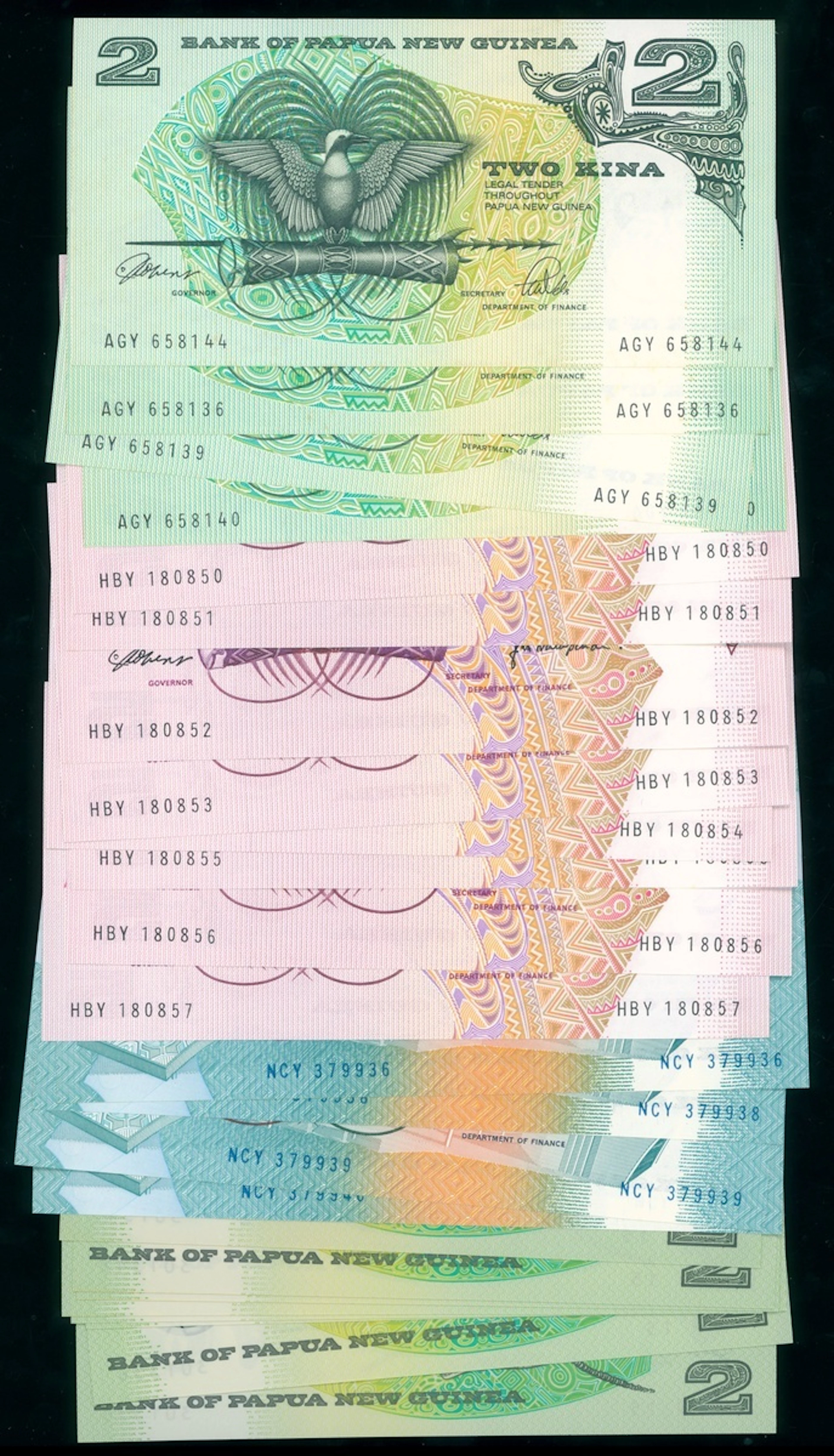 Bank of Papua New Guinea, a group of 24x, including, (Pick 5, 6, 9, 12)