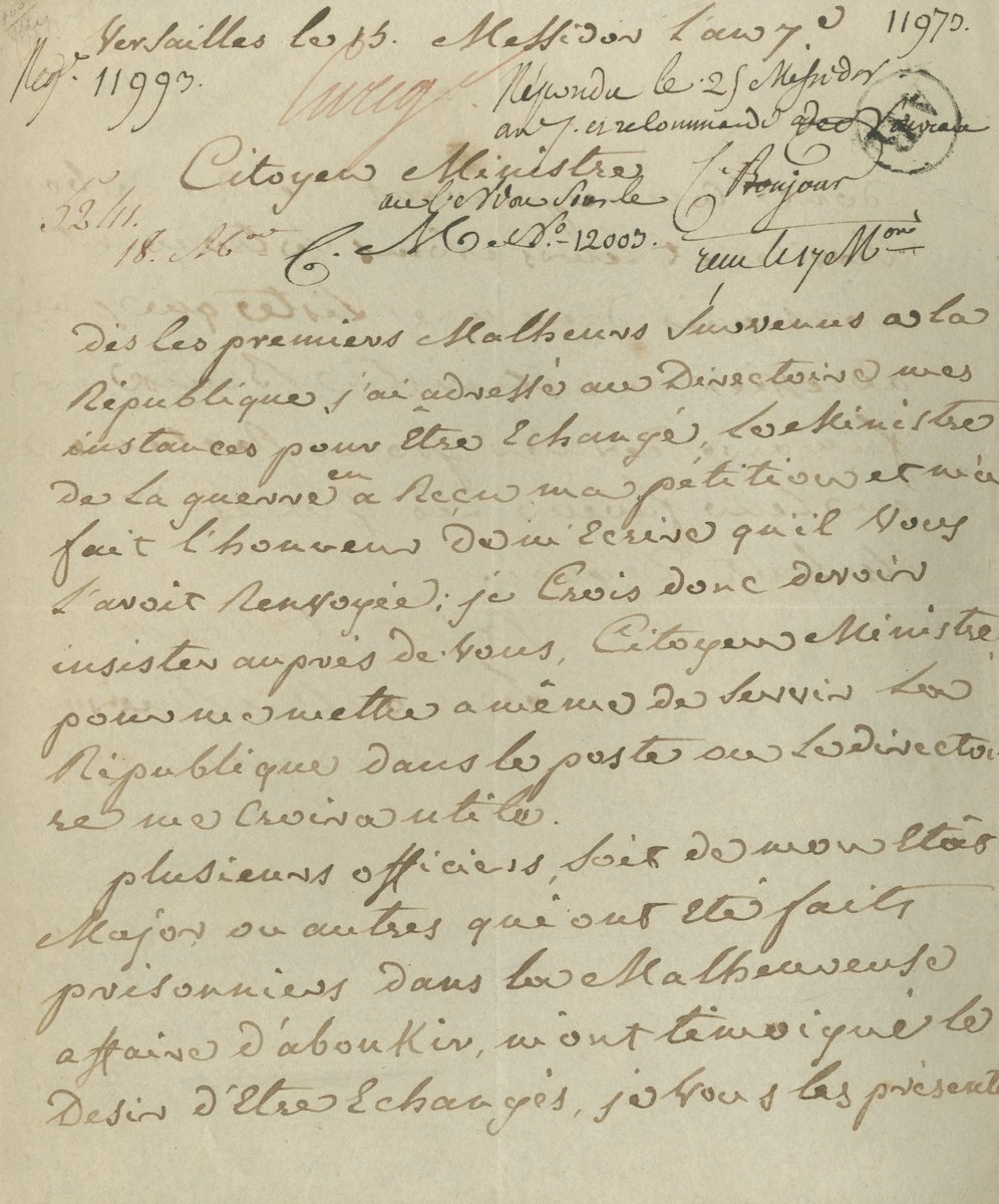 A selection of French-language materials, including letters featuring