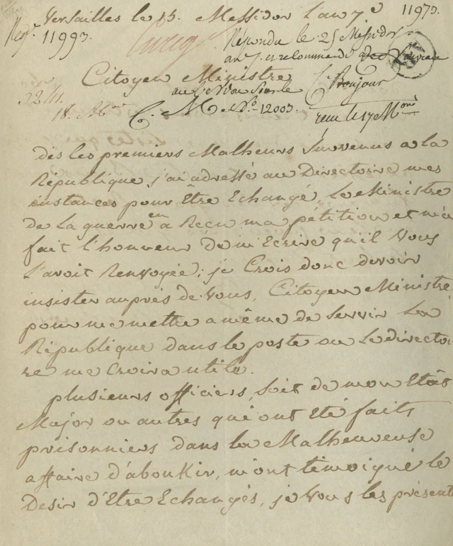 A selection of French-language materials, including letters featuring