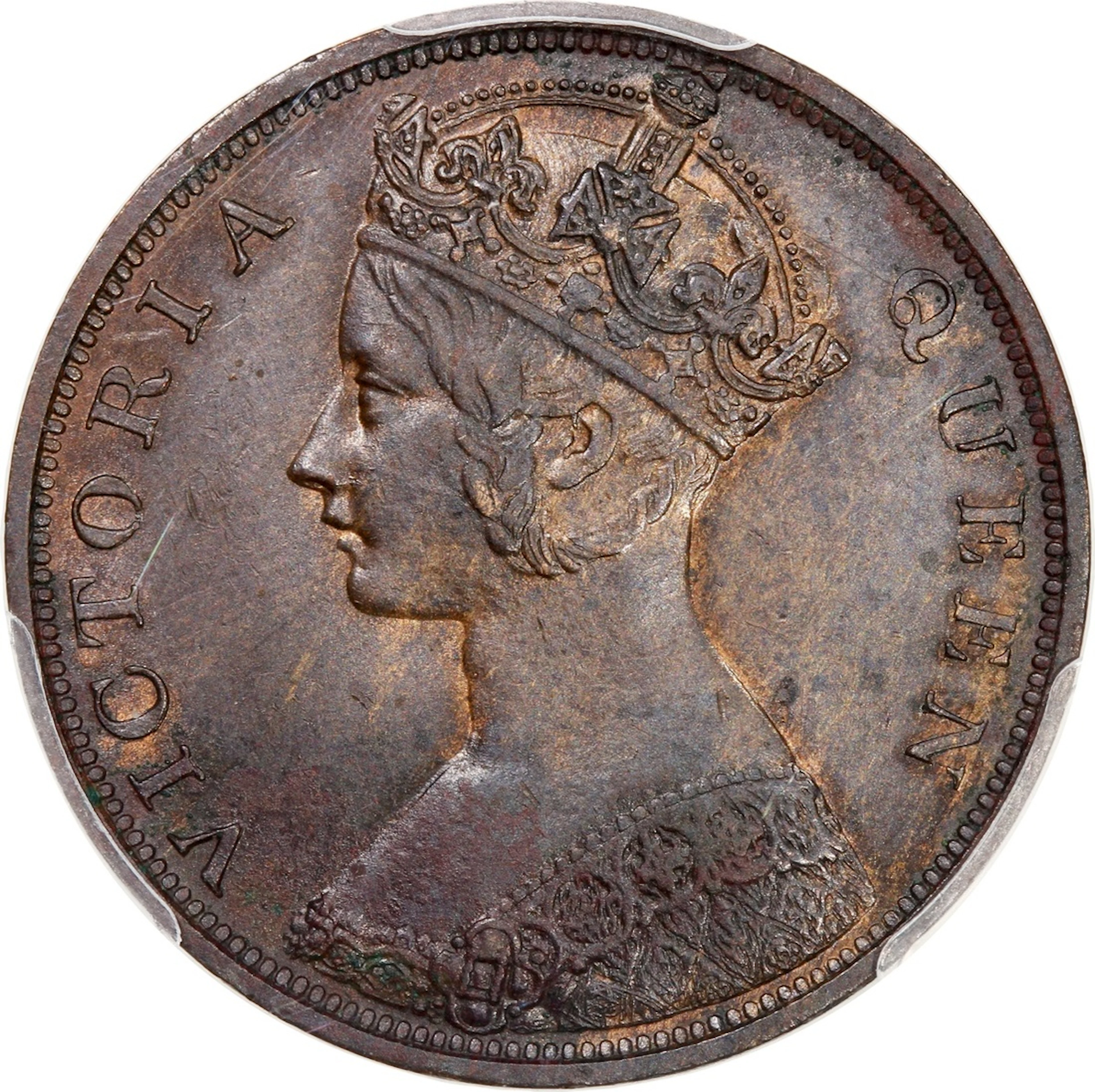 Hong Kong, Victoria, [PCGS MS62BN] bronze 1 cent, 1876