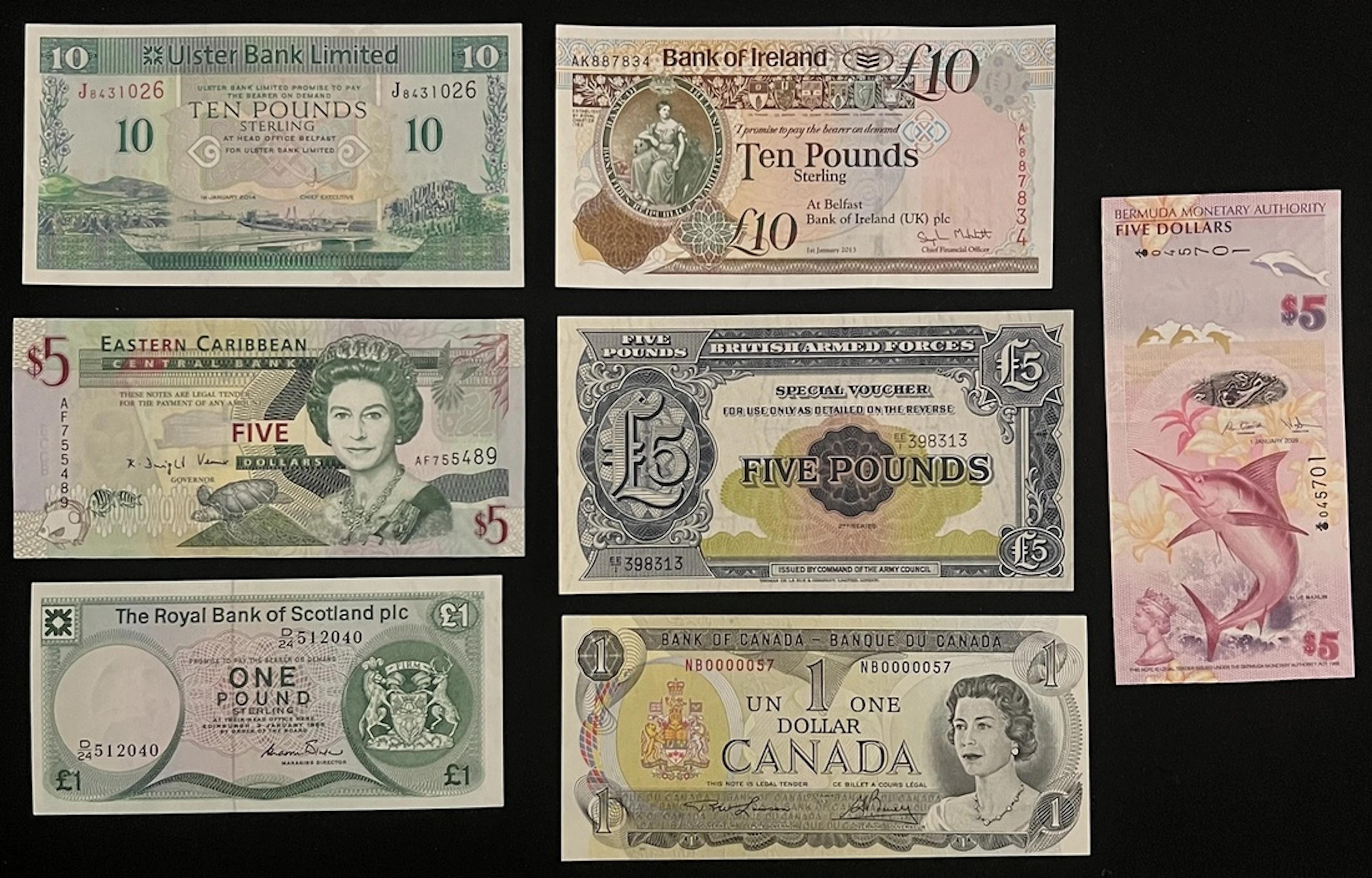 British / Commonwealth Banknotes, a group of 7x, including