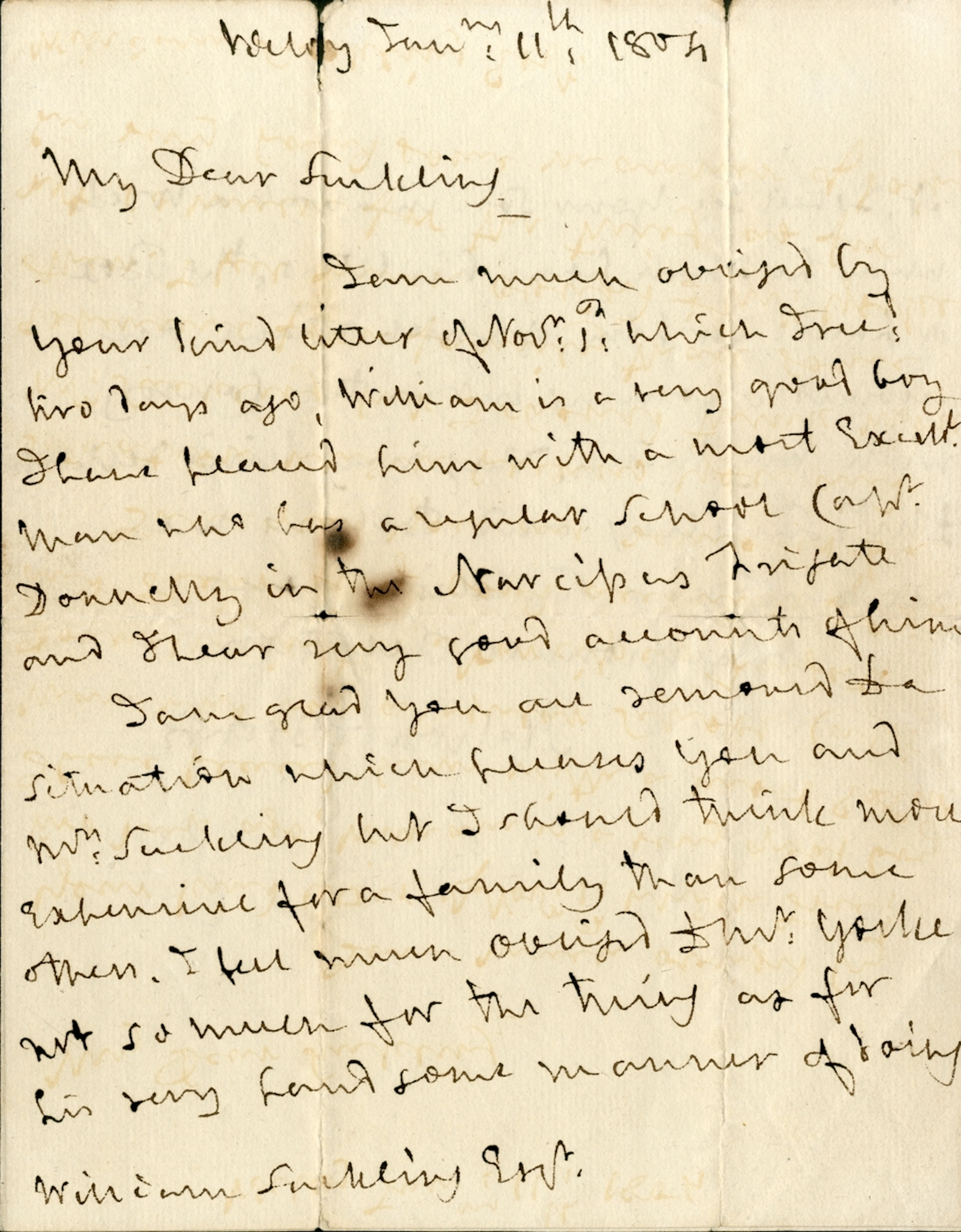 Lord Horatio Nelson autograph letter to his cousin, written aboard