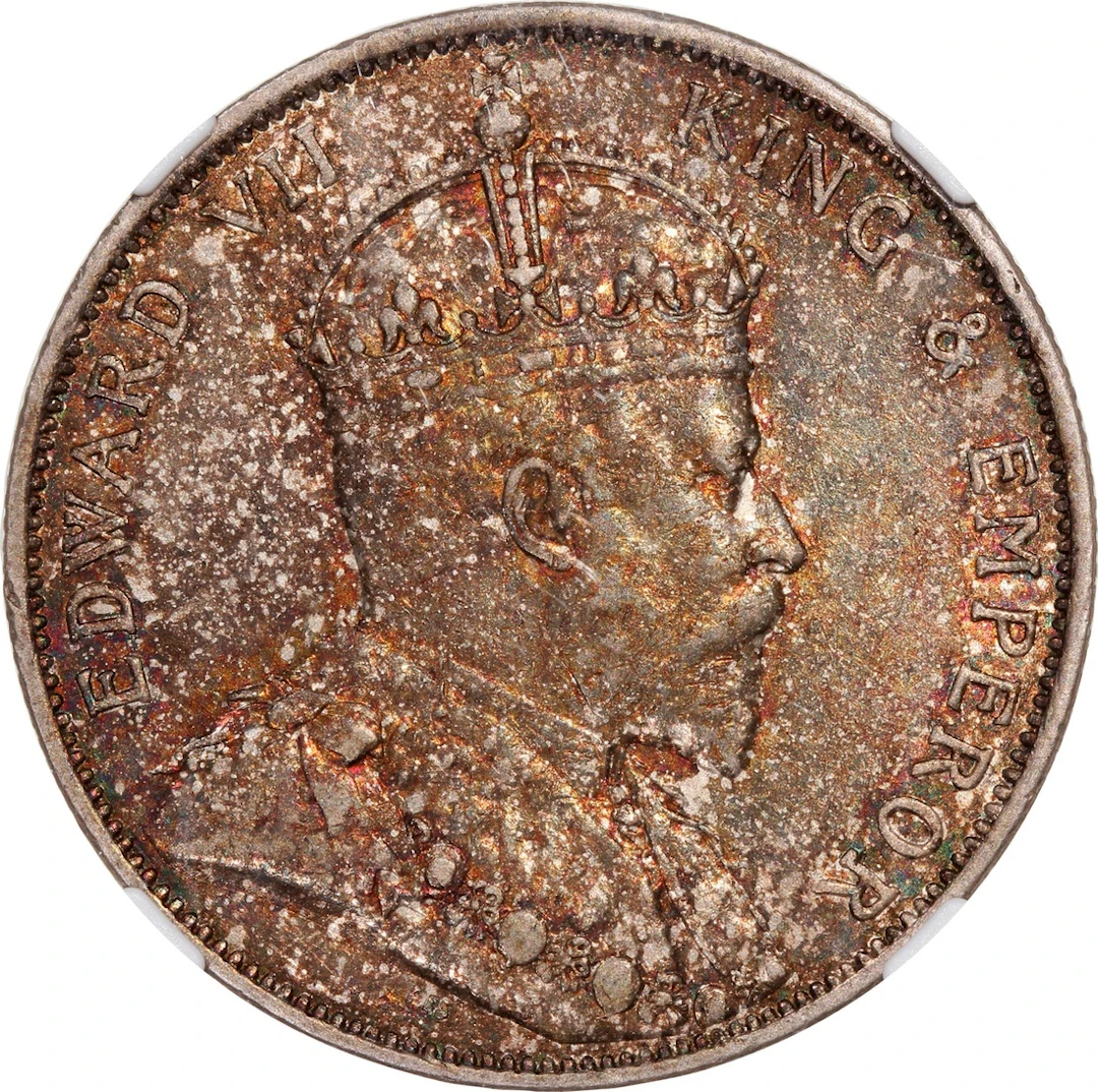 Hong Kong, Edward VII, [NGC AU55] silver 50 cents, 1902
