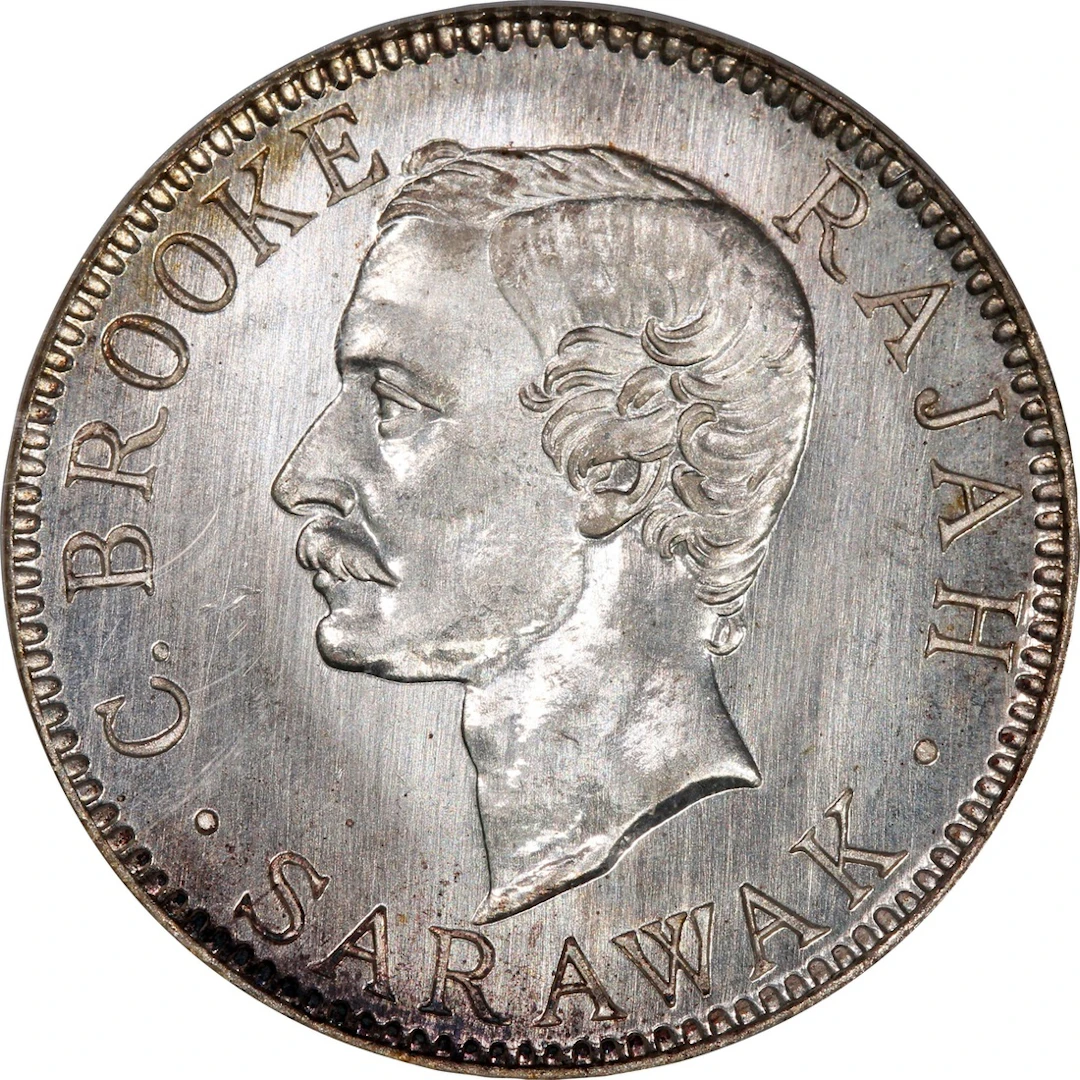 Sarawak, [NGC SP65] specimen silver 20 cents, 1913H