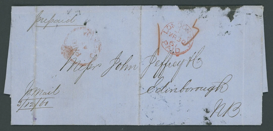 Grenada Early Letters and Handstamps 1861 (12 Mar.) entire letter