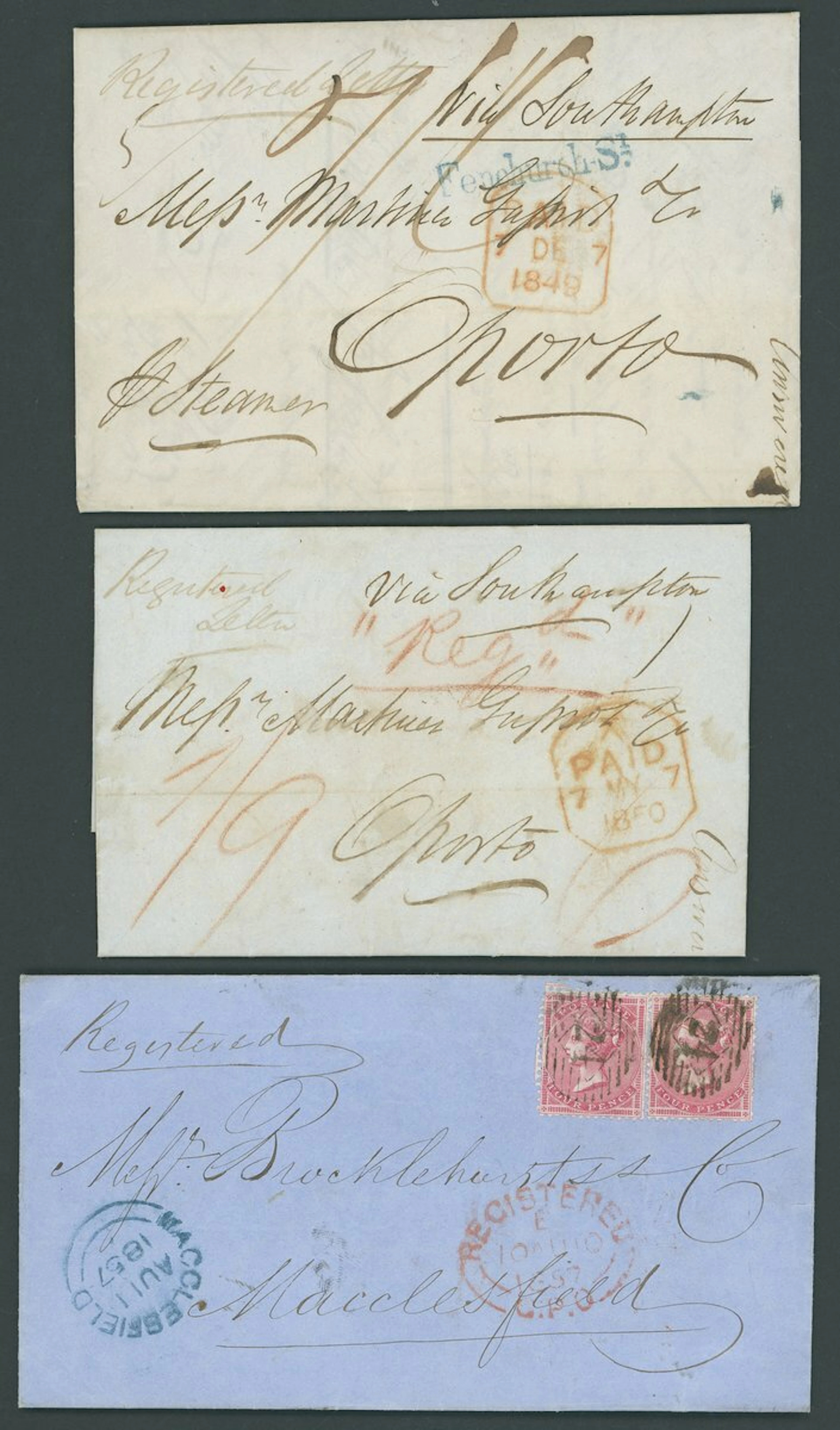 Great Britain Registered Mail 1847-55 group of covers (6) with 1847