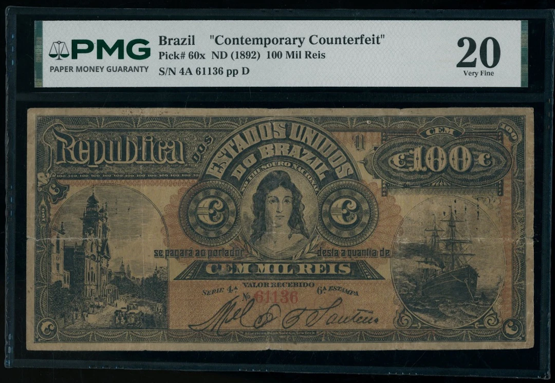 Republica dos Estados Unidos do Brazil, contemporary counterfeit 100