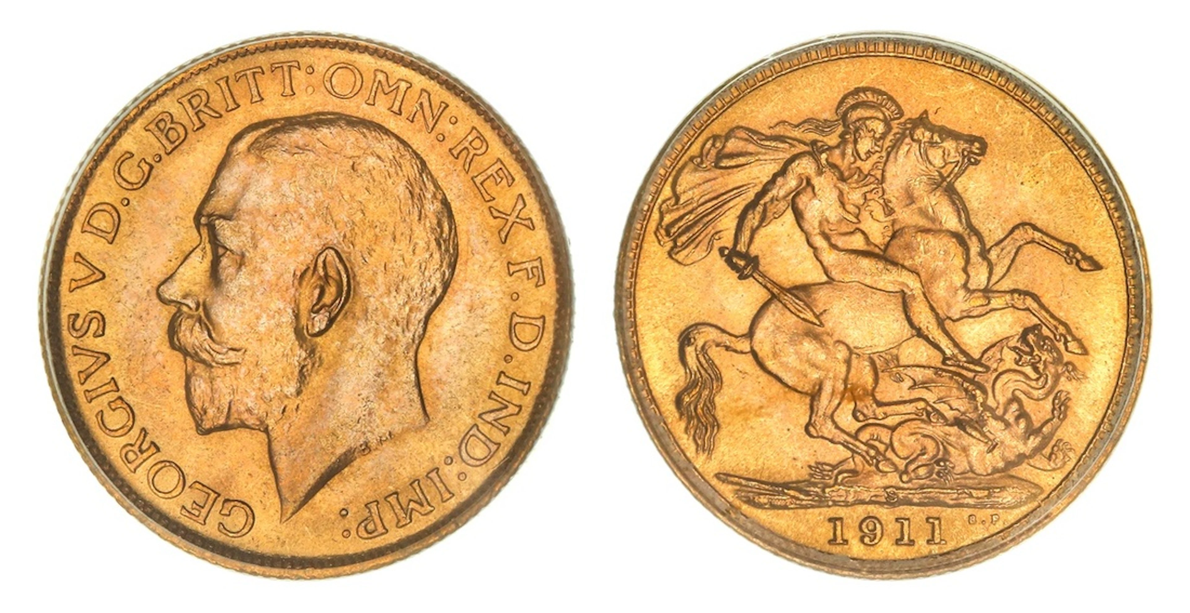 PCGS MS64 | Australia, George V (1910-1936), Sovereign, 1911-S, Sydney
