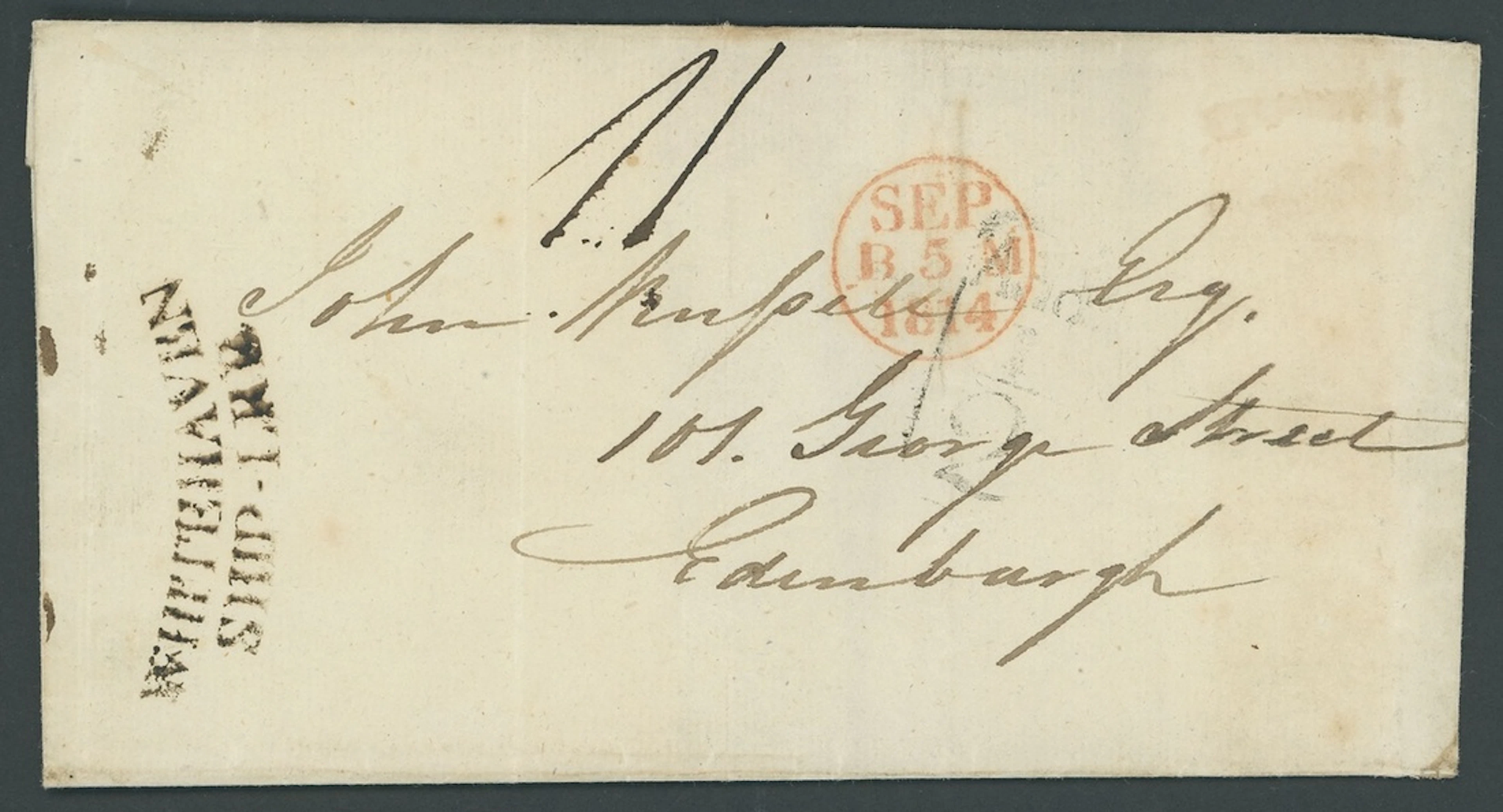 Jamaica Early Letters and Handstamps 1815 entire letter to Edinburgh