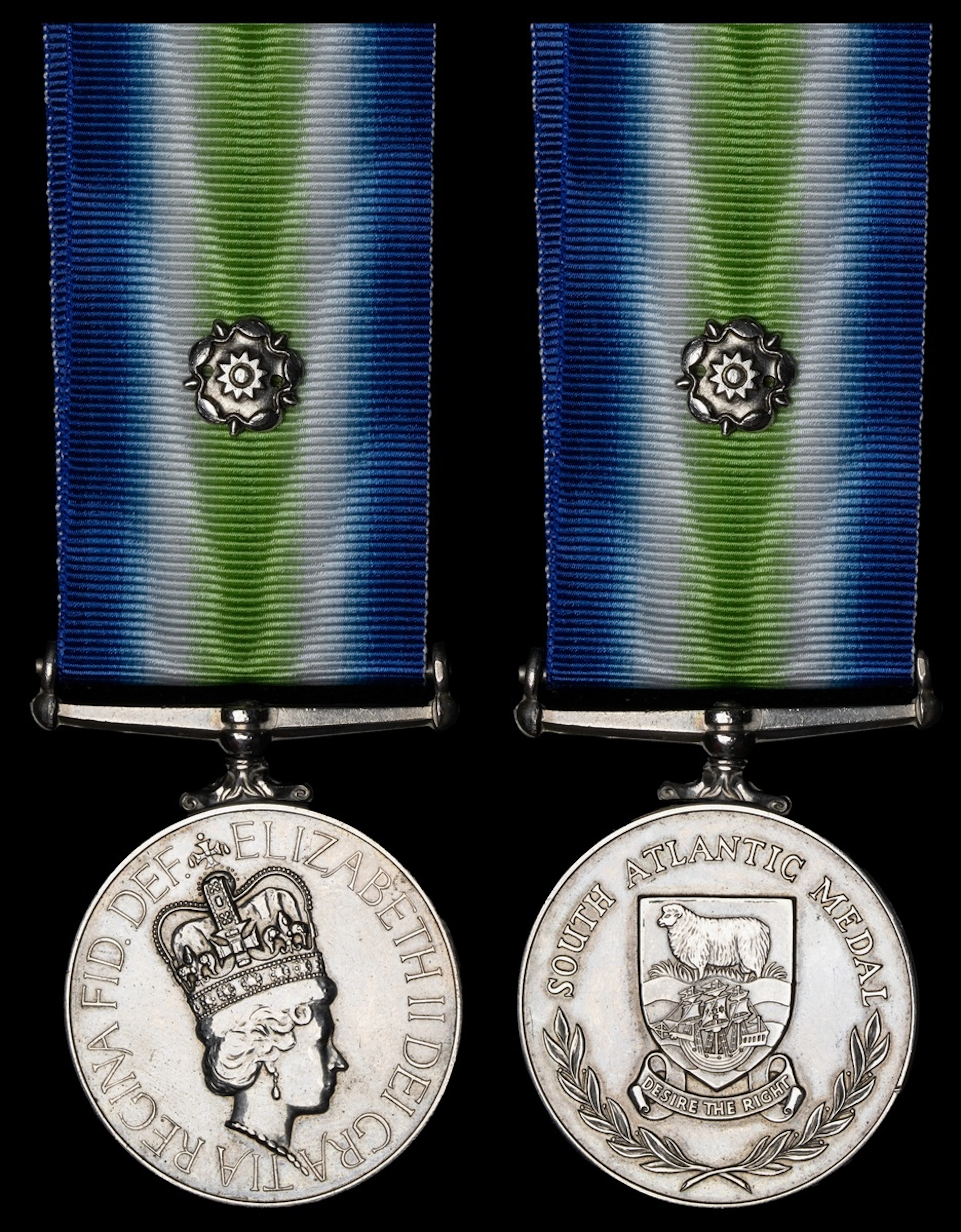An extremely rare South Atlantic Medal awarded to Private R. W. Steward