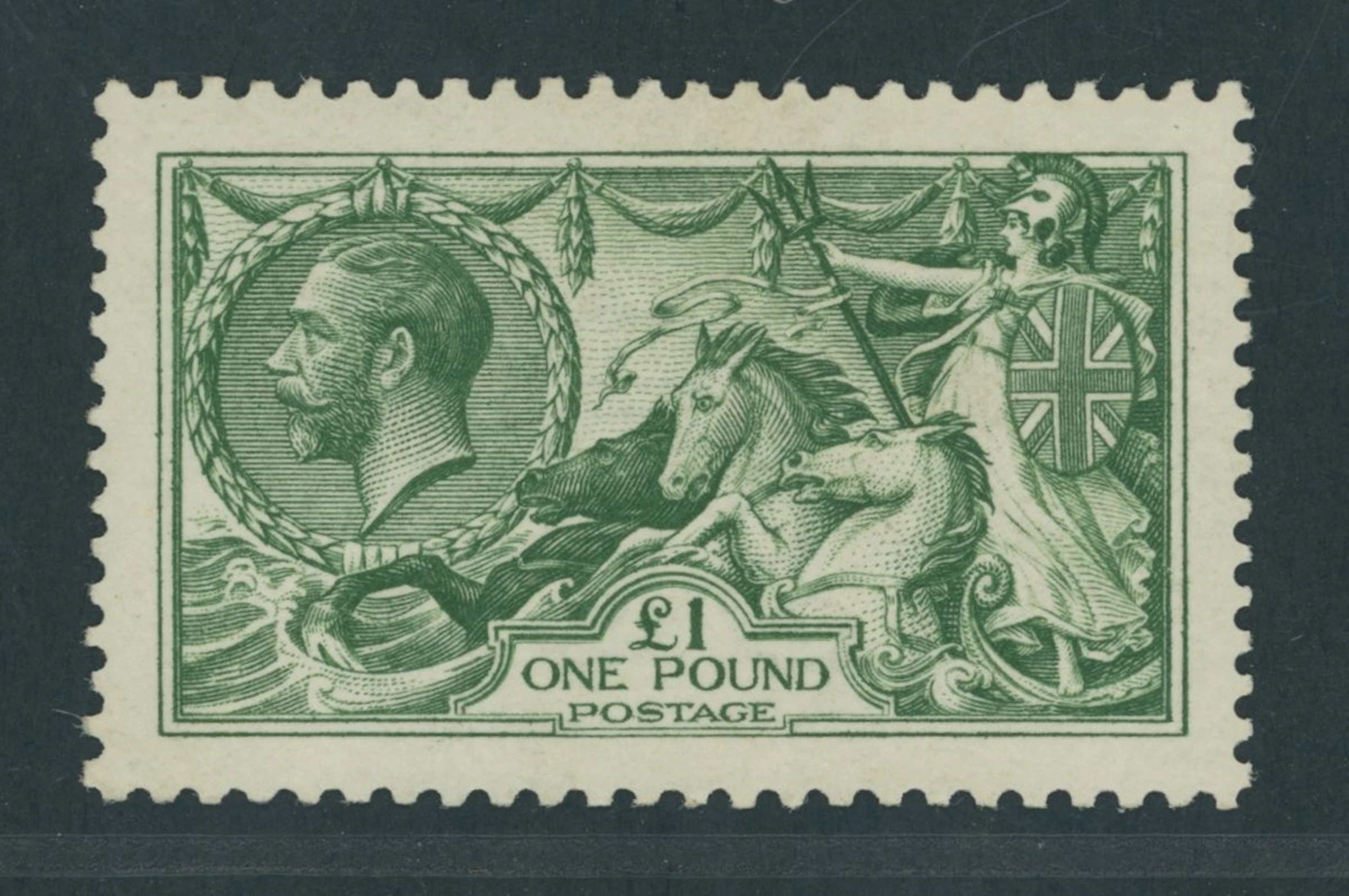Great Britain King George V 1913 Waterlow £1 green, a very well-centred