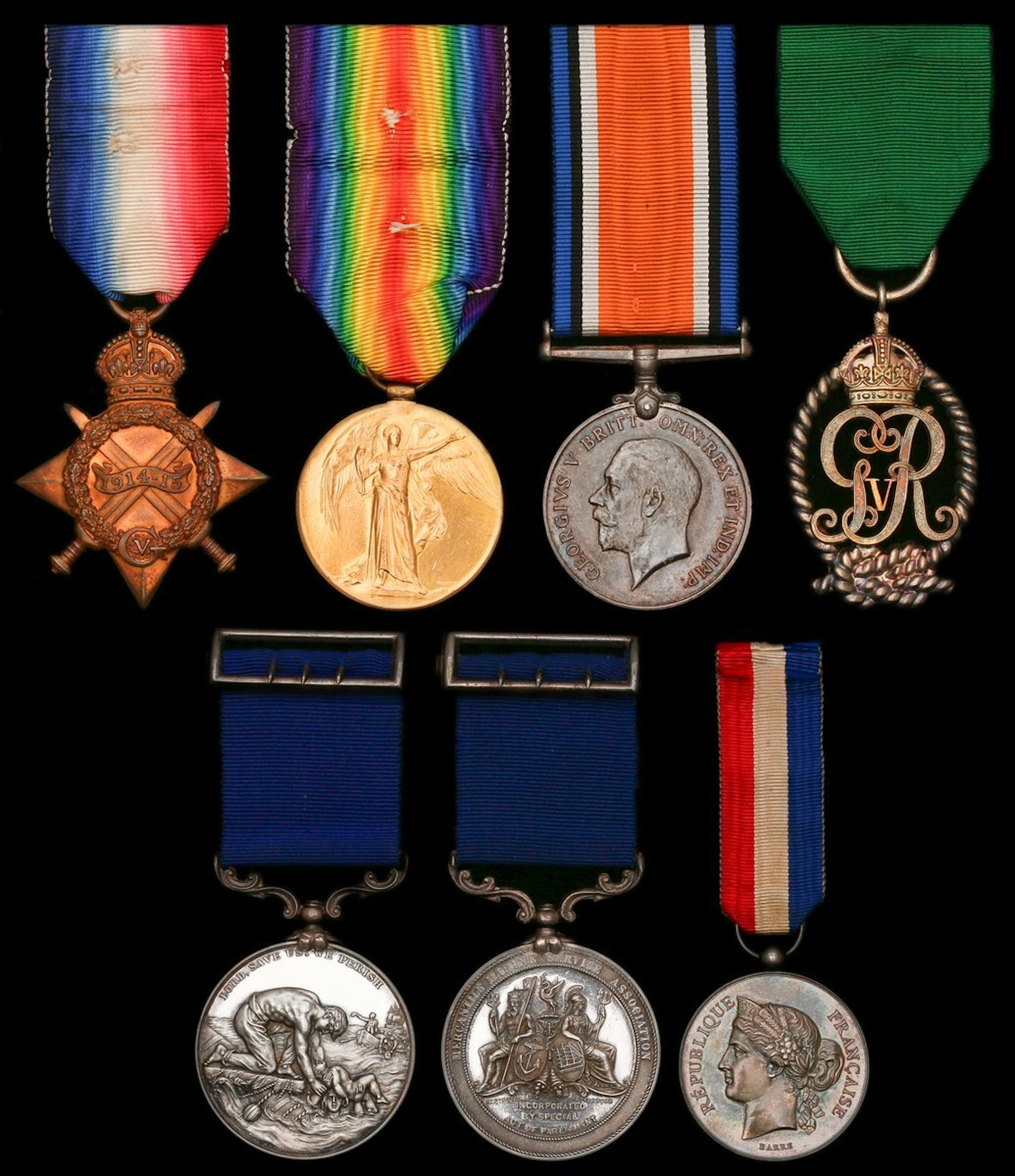The Great War campaign and Lifesaving group of seven awarded to Commander