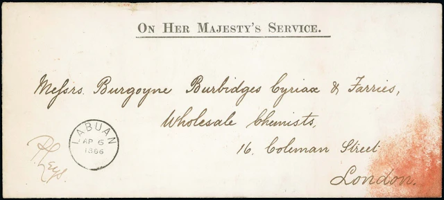 Labuan Official Mail 1886 (6 Apr.) "On Her Majesty's Service" envelope