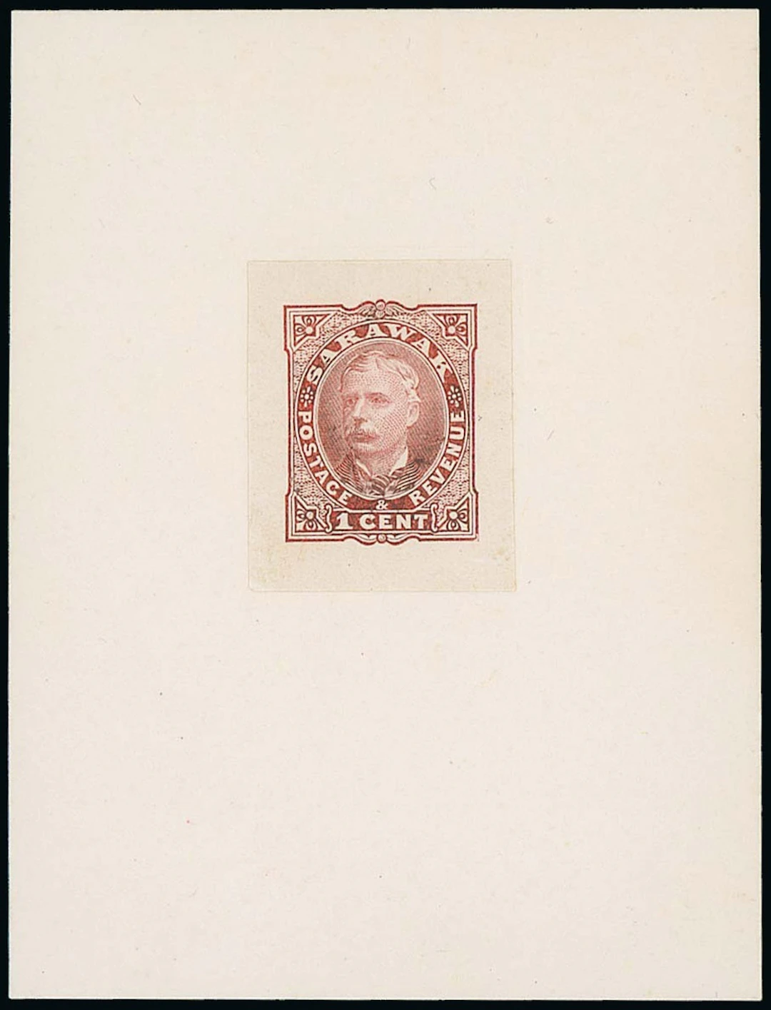 Sarawak 1895 Perkins Bacon Issue Die Proofs 1c. in red-brown on wove