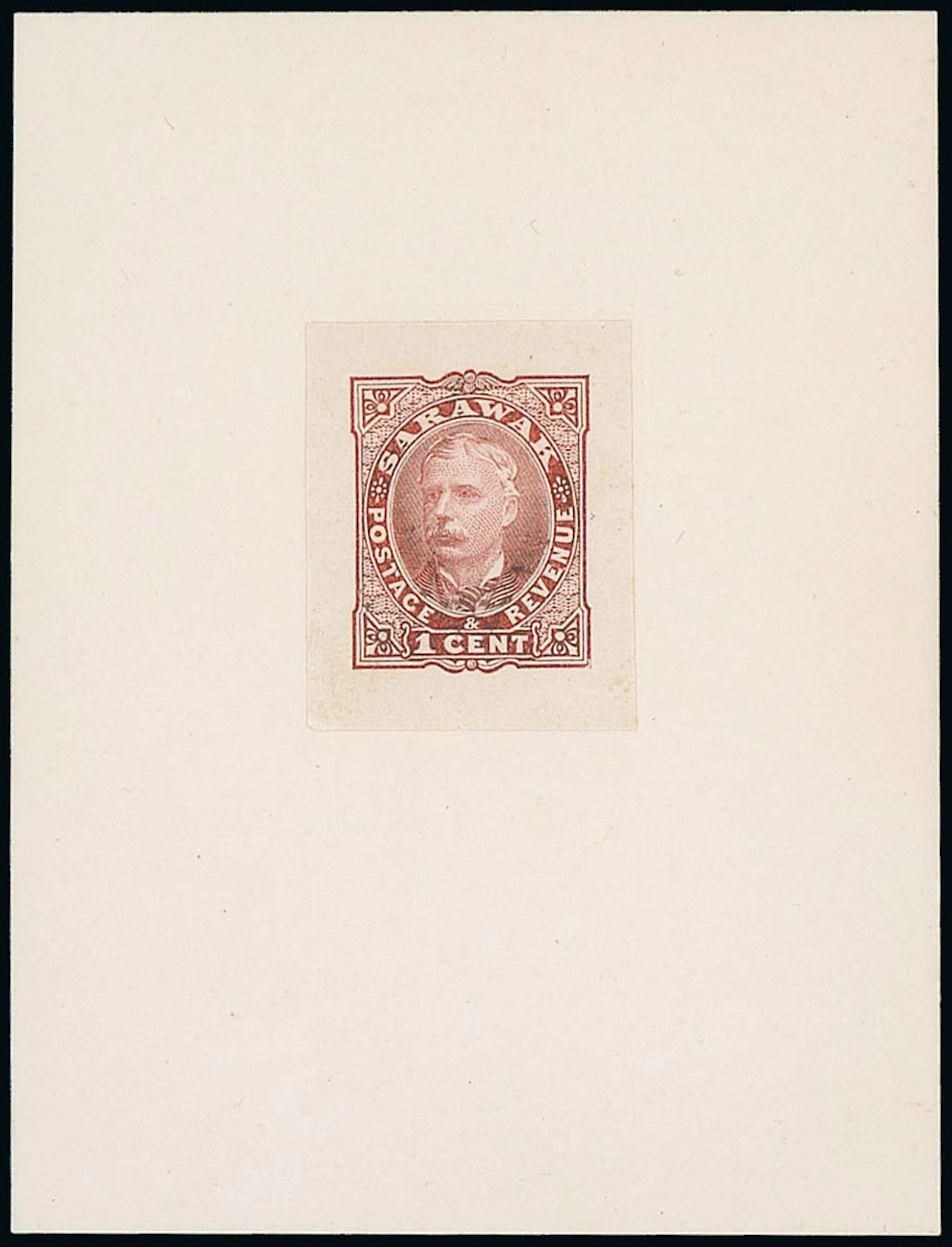 Sarawak 1895 Perkins Bacon Issue Die Proofs 1c. in red-brown on wove