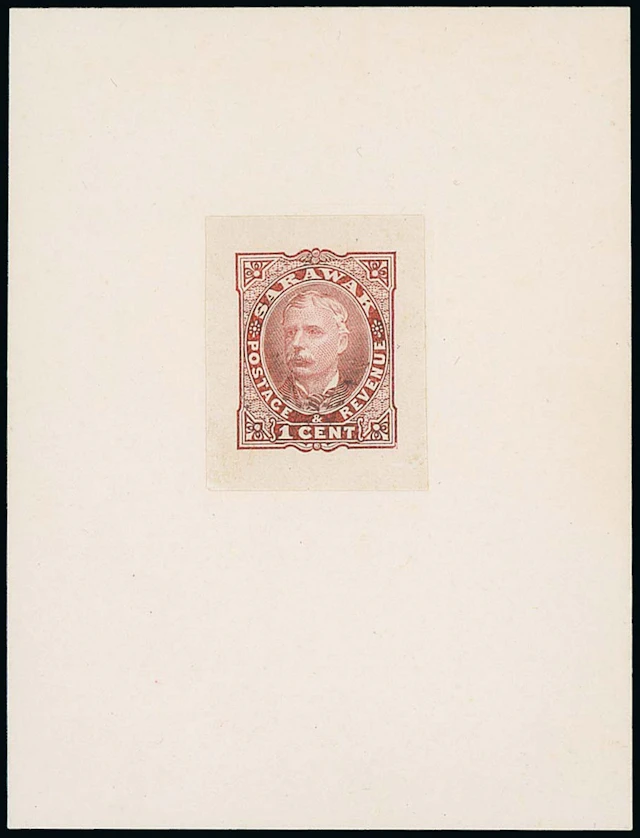 Sarawak 1895 Perkins Bacon Issue Die Proofs 1c. in red-brown on wove