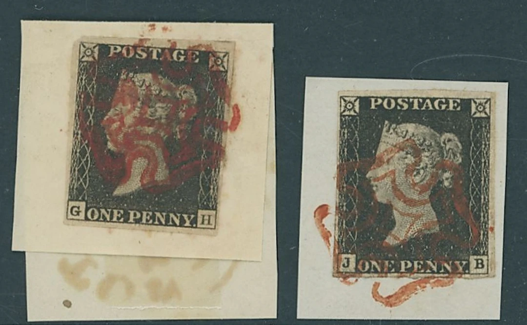 Great Britain 1840 One Penny Black Plate 1b GH, large margins, tied