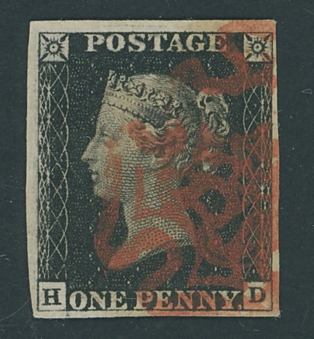 Great Britain 1840 One Penny Black Plate 1b GD, small to huge margins