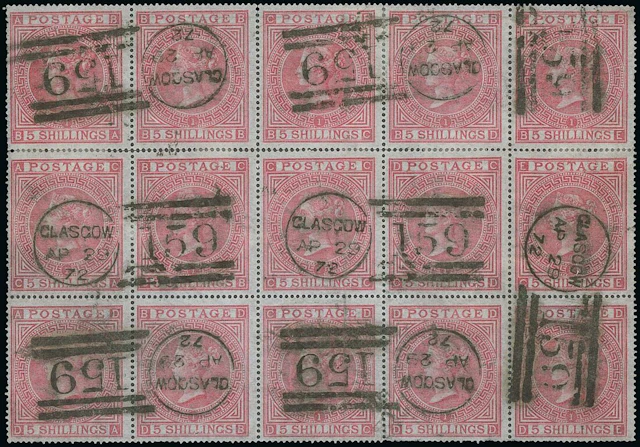 Great Britain Surface Printed 1867-83 High Values Watermark Maltese