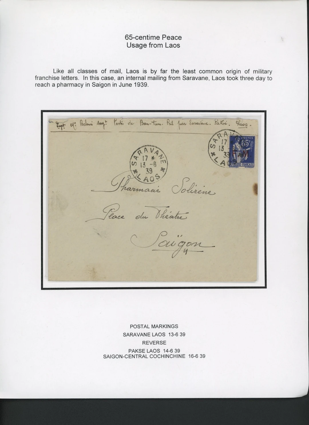 Indo-China French Indo-Chinese Post Office Military Mail