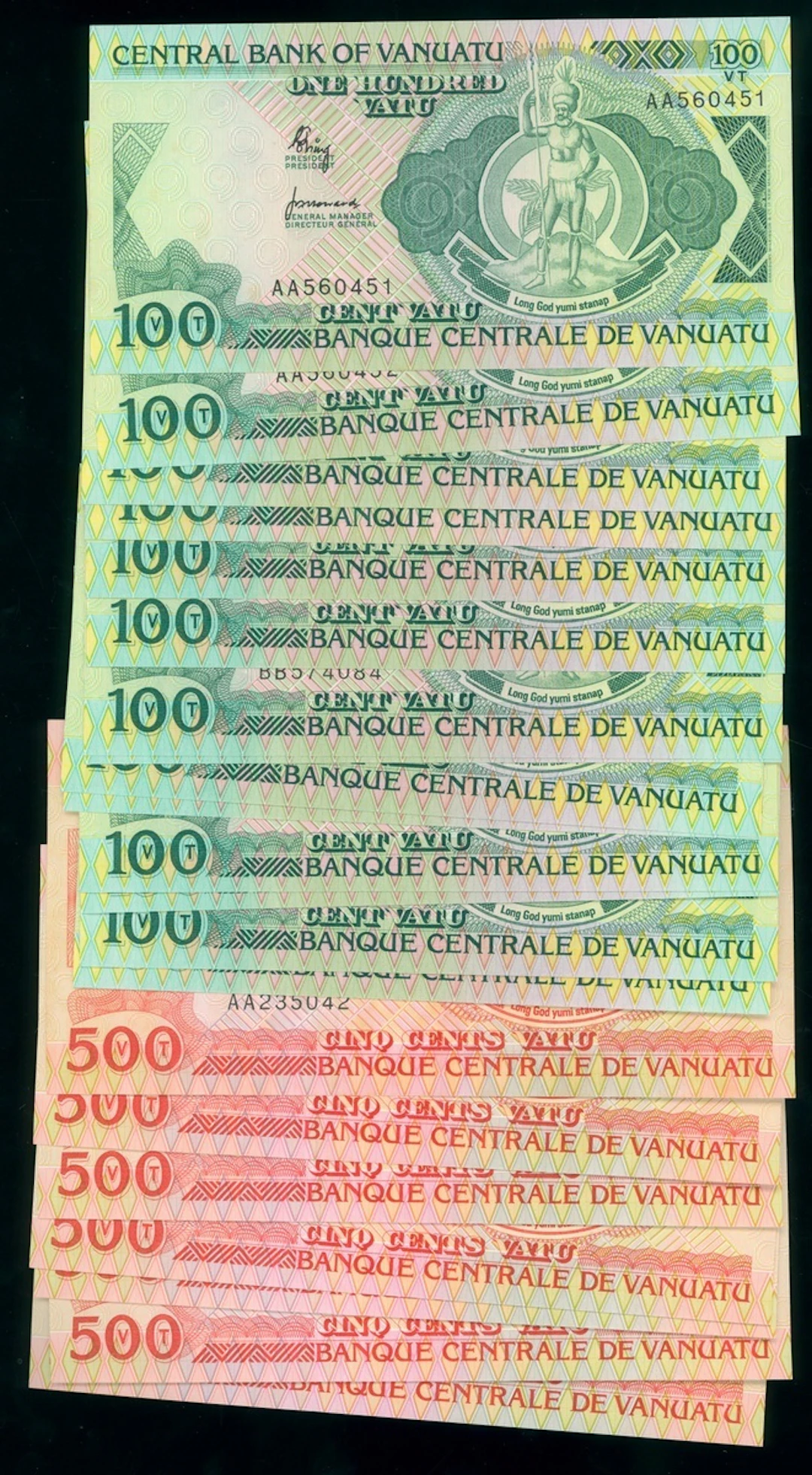 Central Bank oof Vanuatu, a group of 21x including, ND (1982-89)