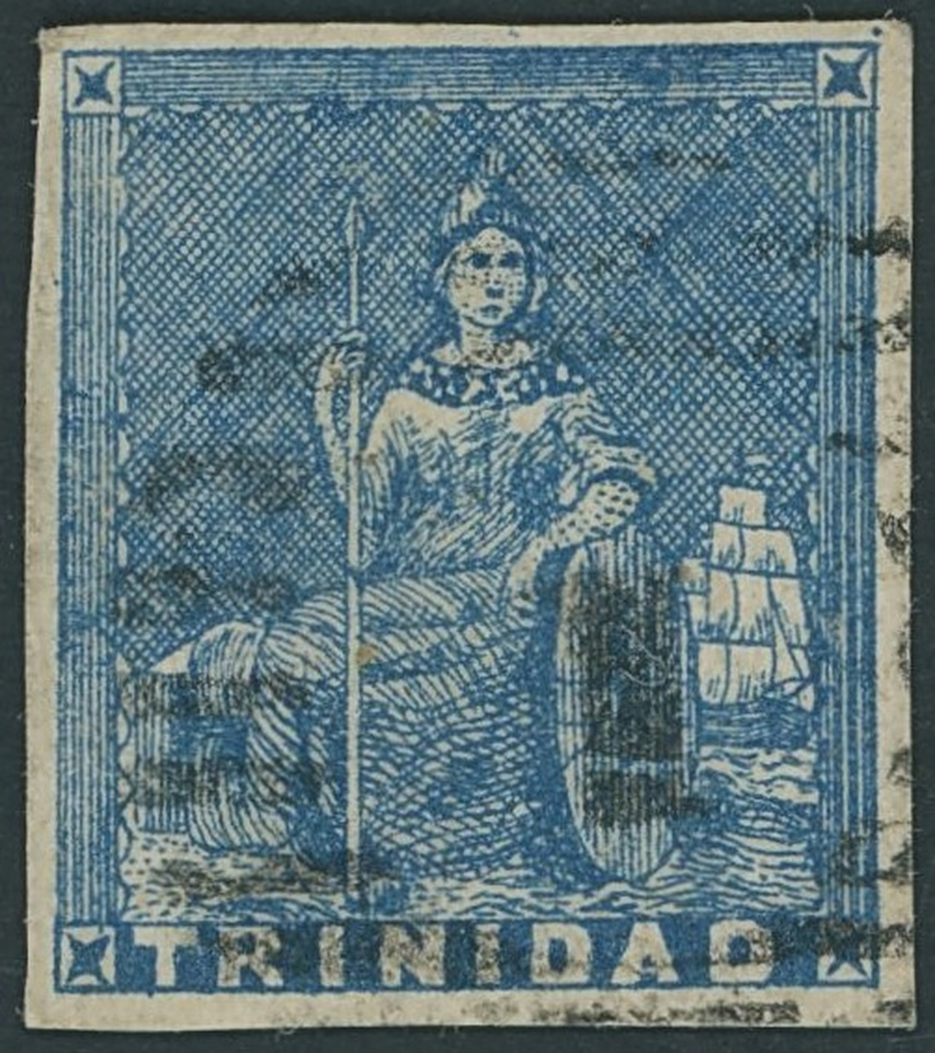 Trinidad 1851-52 Lithographed, first issue on yellowish paper, (1d.)
