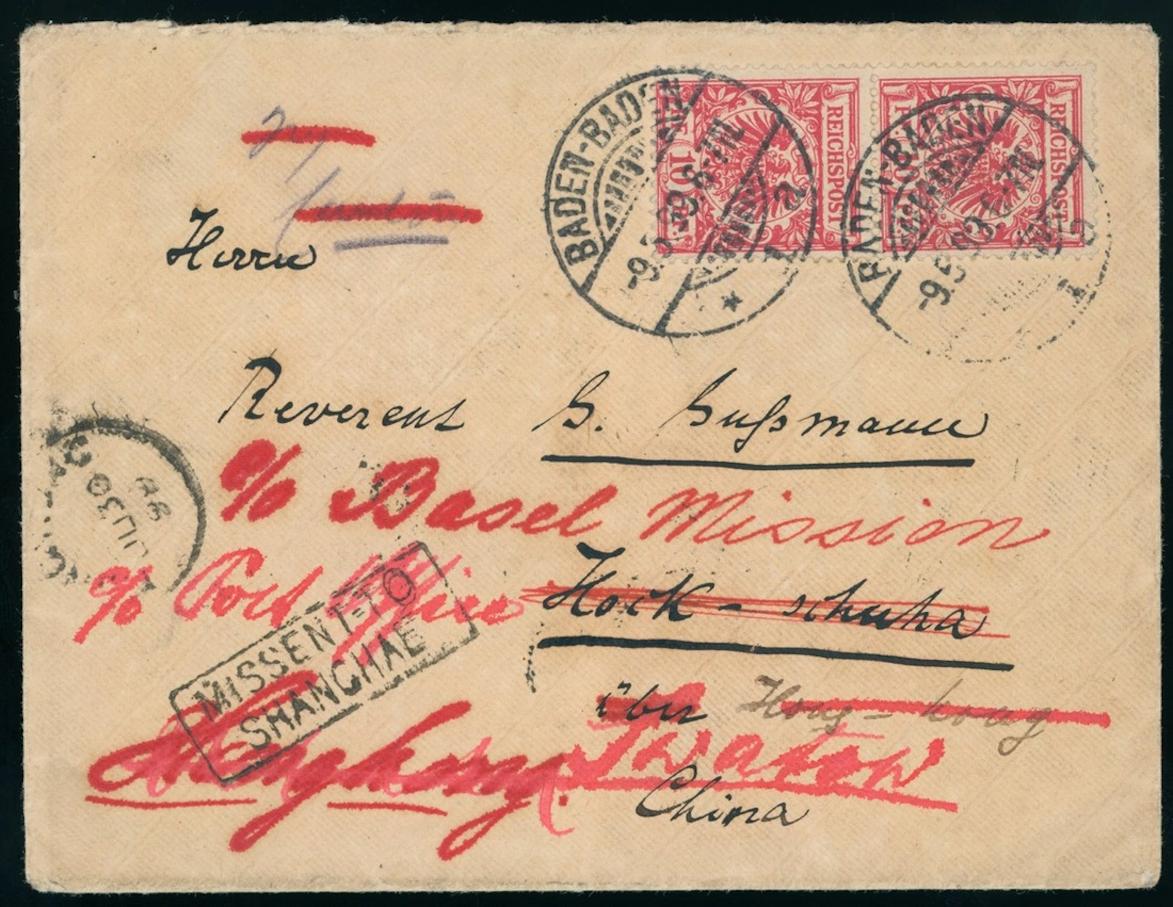 China Foreign Post Office German Post Office 1899 (9 May) much travelled