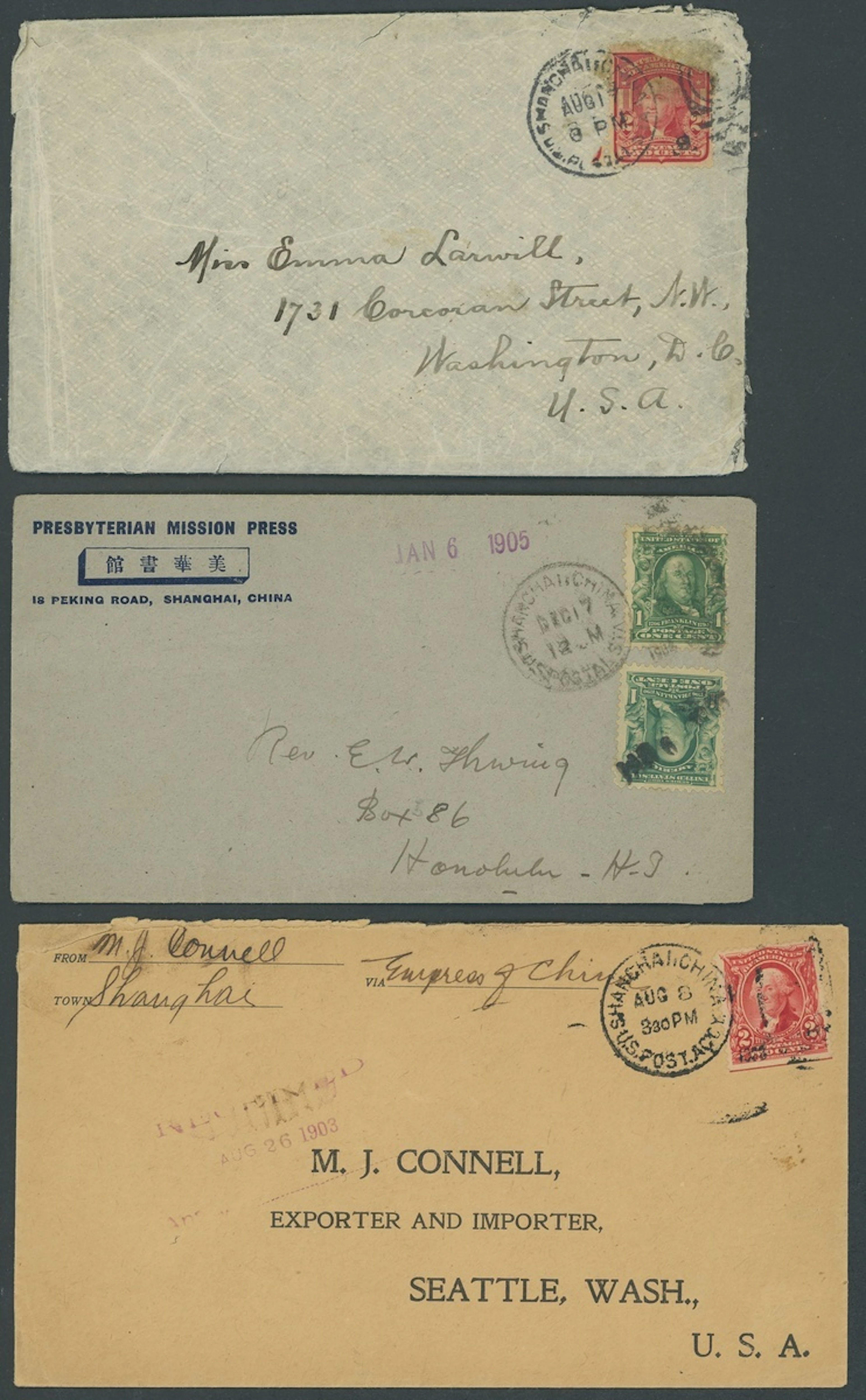 Foreign Post Offices United States Post Office Shanghai 1903-08 a