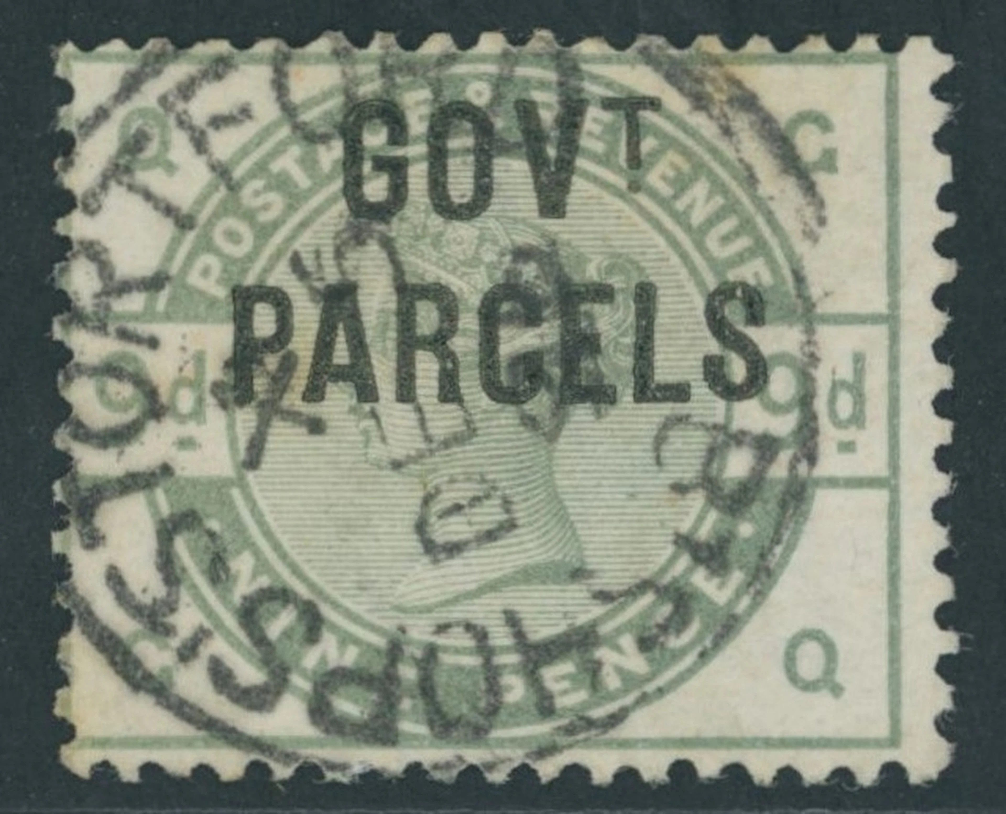 Great Britain Officials Government Parcels 1883-86 9d. dull green