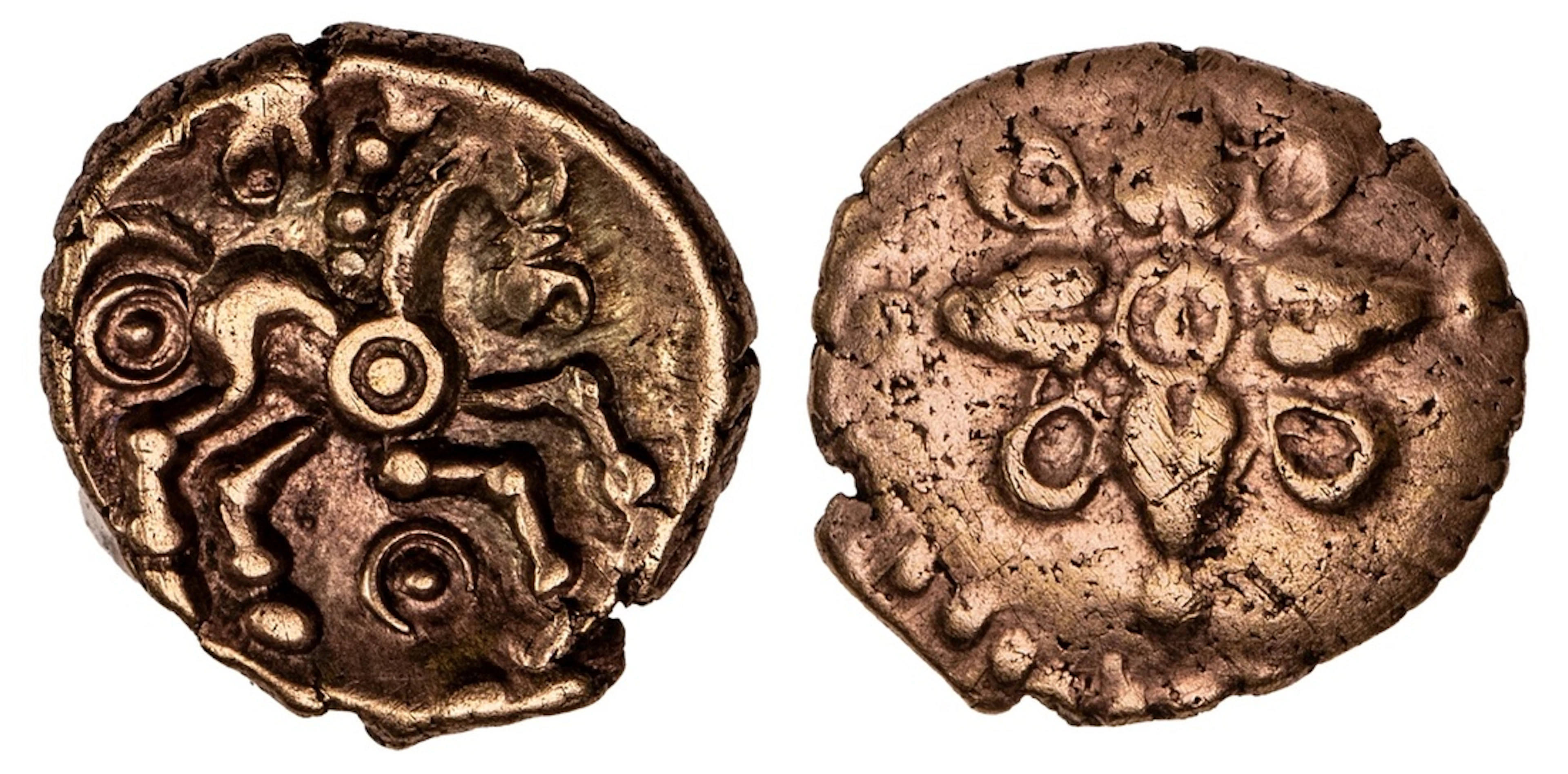 Catuvellauni, Addedomaros (45-25 BC), AV Quarter-Stater, 'Floral'