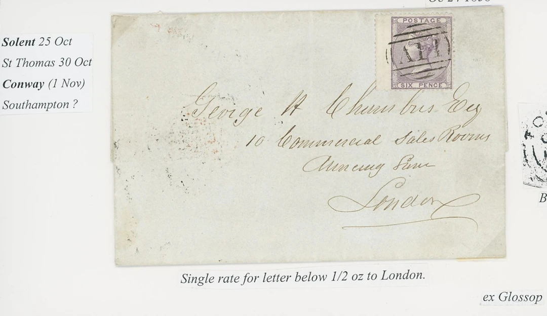 Tobago Great Britain used in Tobago 1858 (24 Oct.) entire to London