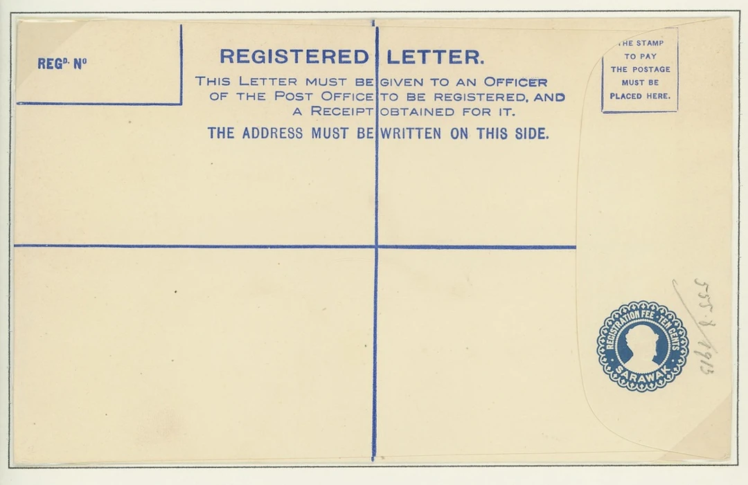 Sarawak Postal Stationery Registered Envelopes The unused collection