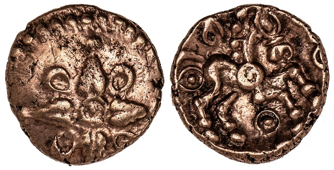 Catuvellauni, Addedomaros (45-25 BC), AV Quarter-Stater, 'Floral'