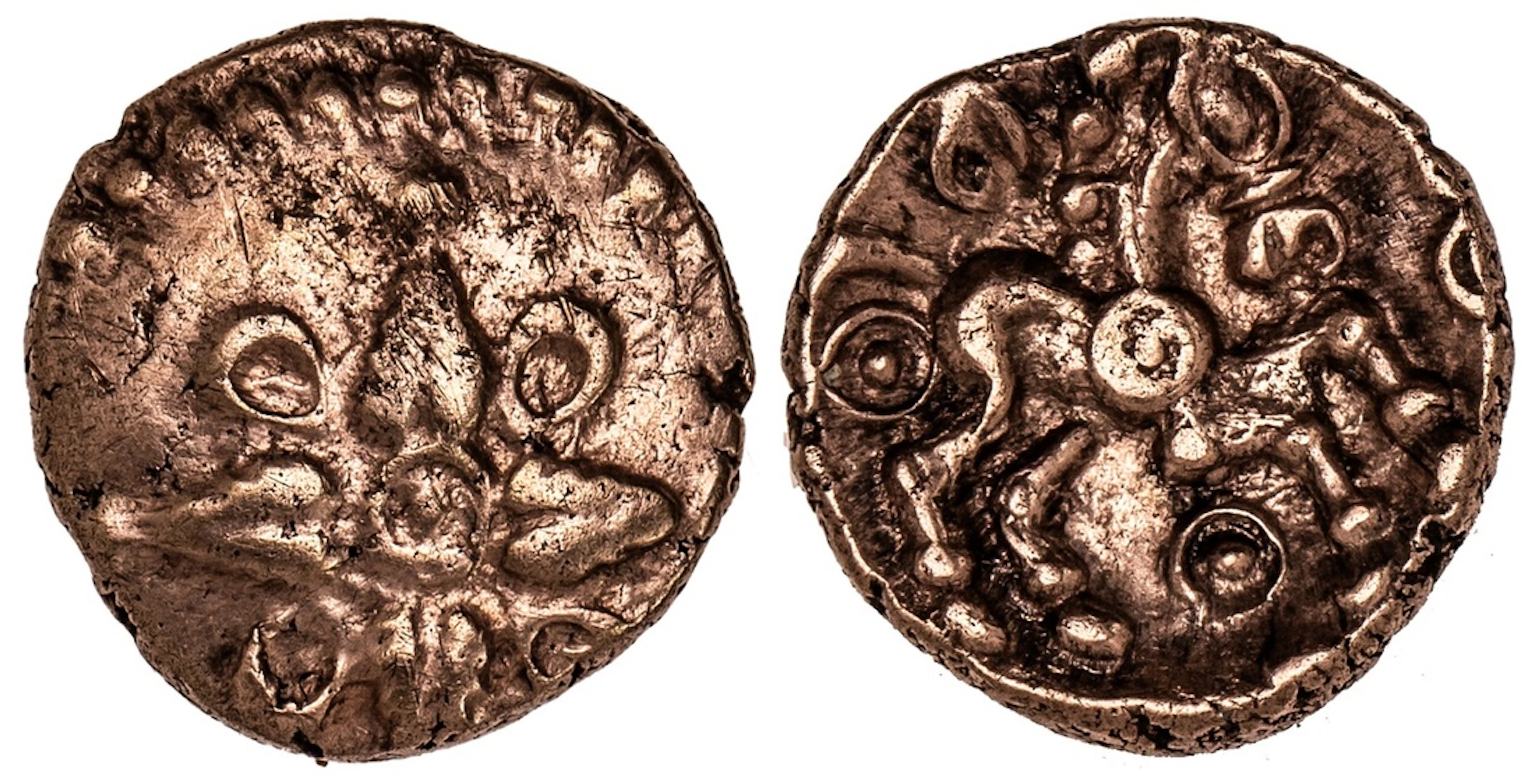 Catuvellauni, Addedomaros (45-25 BC), AV Quarter-Stater, 'Floral'