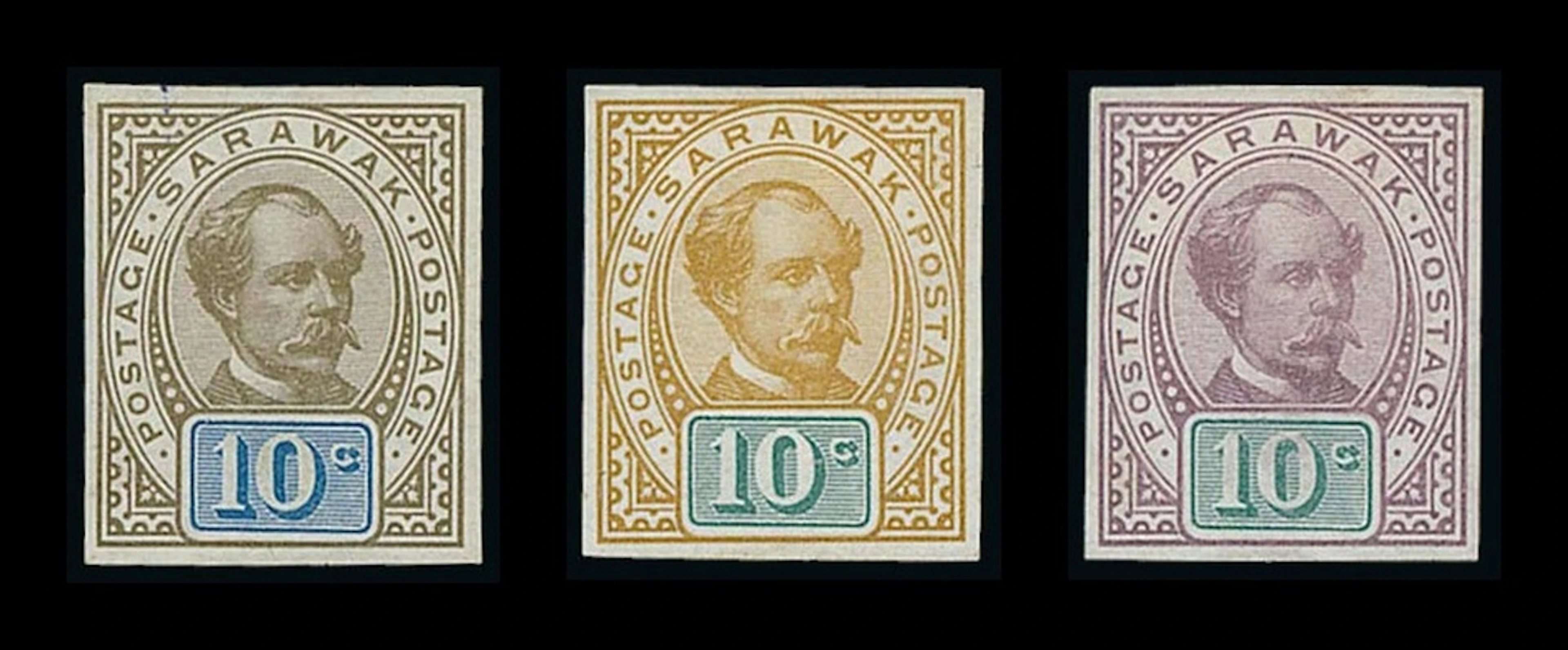 Sarawak 1899-1908 "postage postage" Issue Imperforate Colour Trials