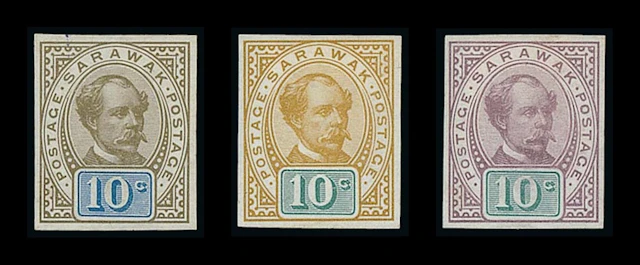 Sarawak 1899-1908 "postage postage" Issue Imperforate Colour Trials