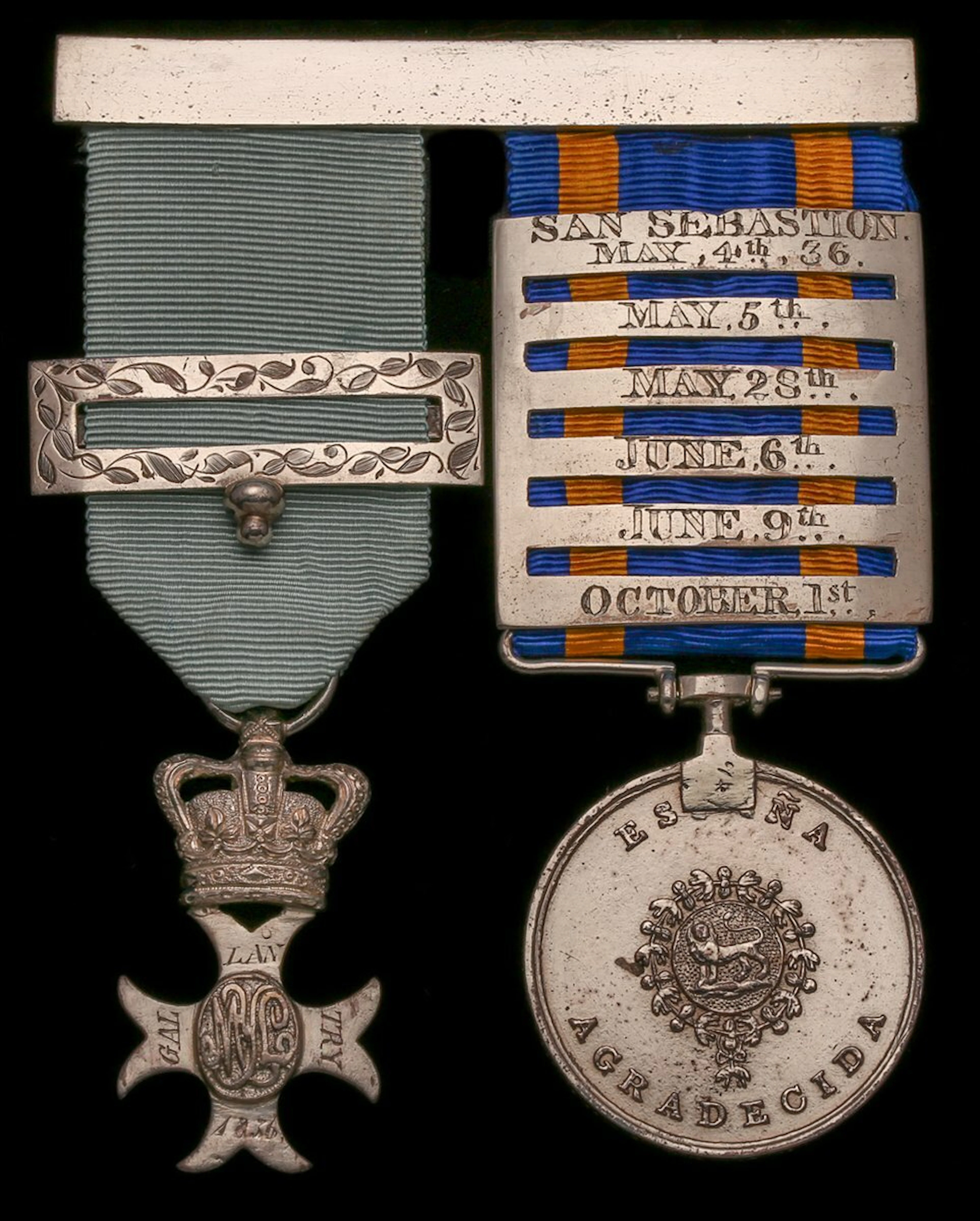 A fine First Carlist War Order of Maria Luisa Cross for Gallantry