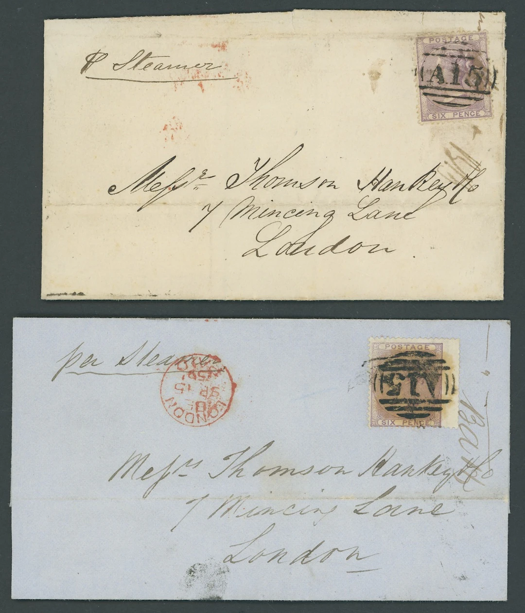 Grenada Great Britain used in Grenada 1858-59 entires (5, three ex