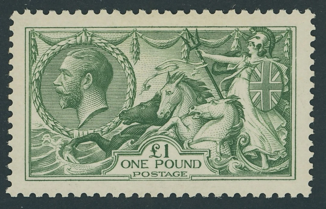 Great Britain King George V 1913 Waterlow £1 dull blue-green, very