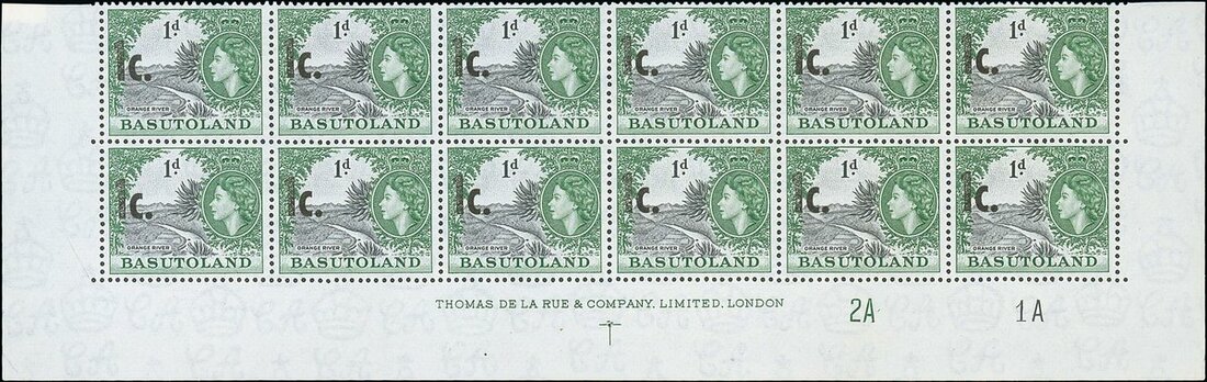 Basutoland 1961 (14 Feb.) Decimal Surcharges 1c. on 1d. grey-black