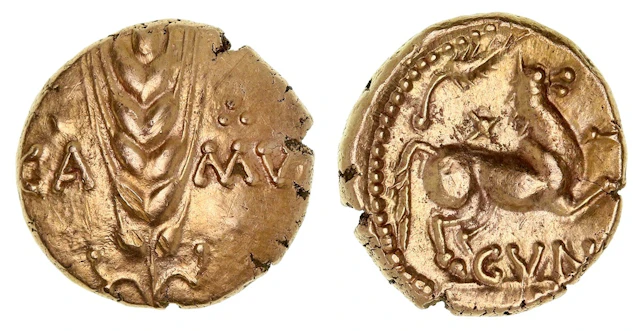 Iron Age Britain, Catuvellauni, Cunobelin (AD 9-40), AV Stater, 'Wild