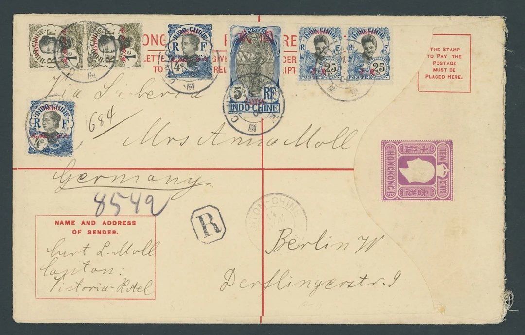 Foreign Post Offices French Post Office Canton 1908 (14 Nov.) Hong