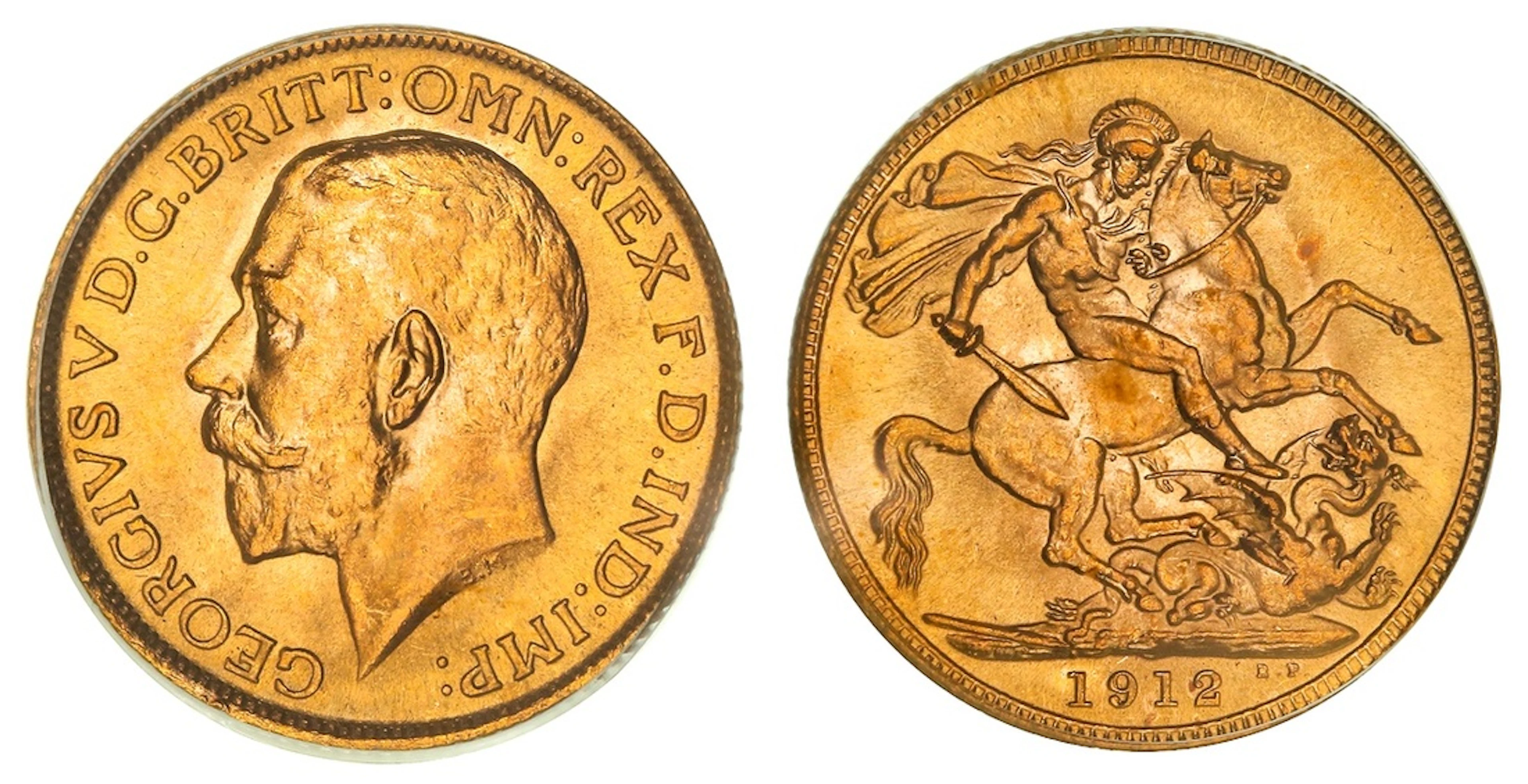 PCGS MS65 | George V (1910-1936), Sovereign, 1912, London, by Bertram